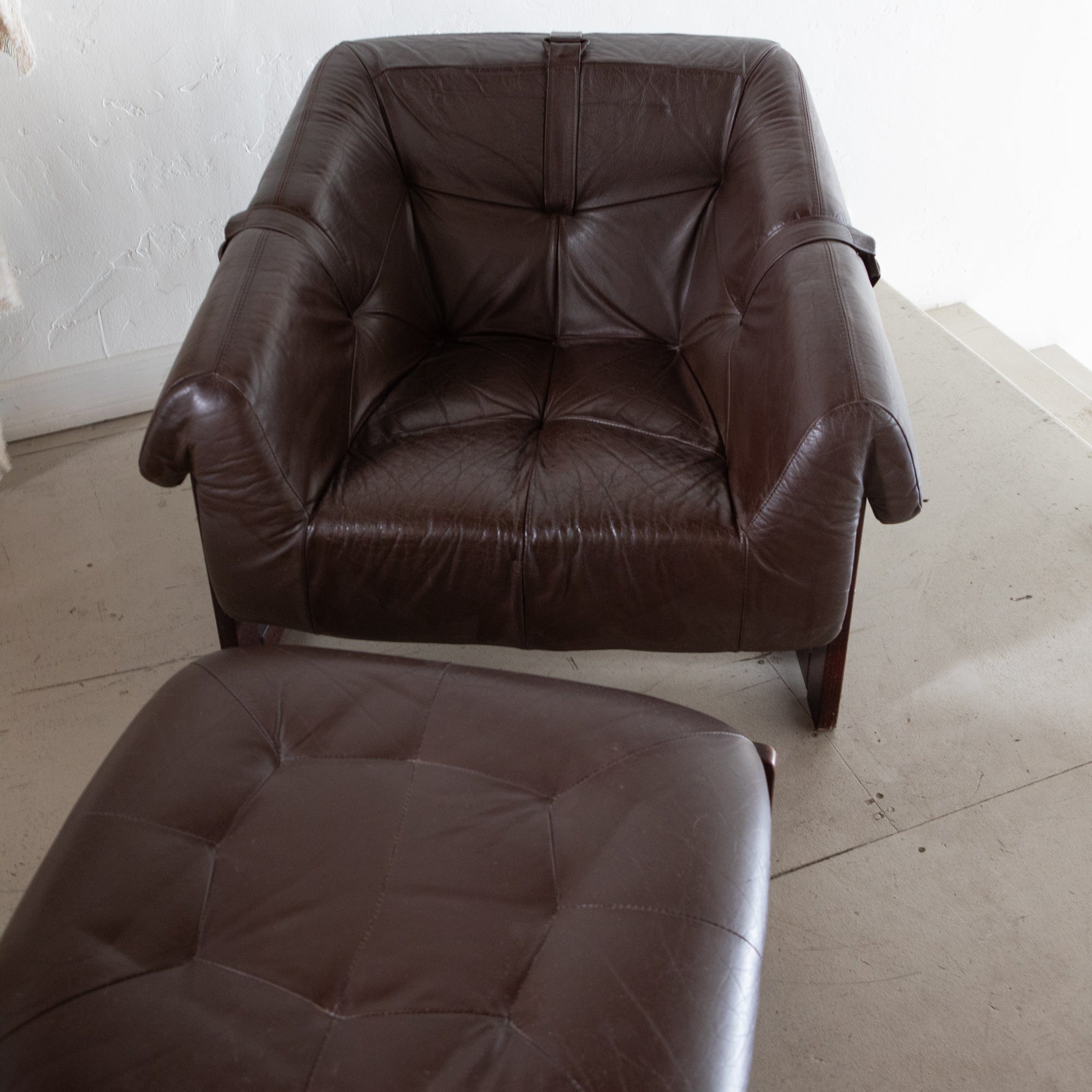 +COOP Vintage Seating Pair of Vintage Leather mp-91 Lounge Chairs w/ Ottoman | Percival Lafer