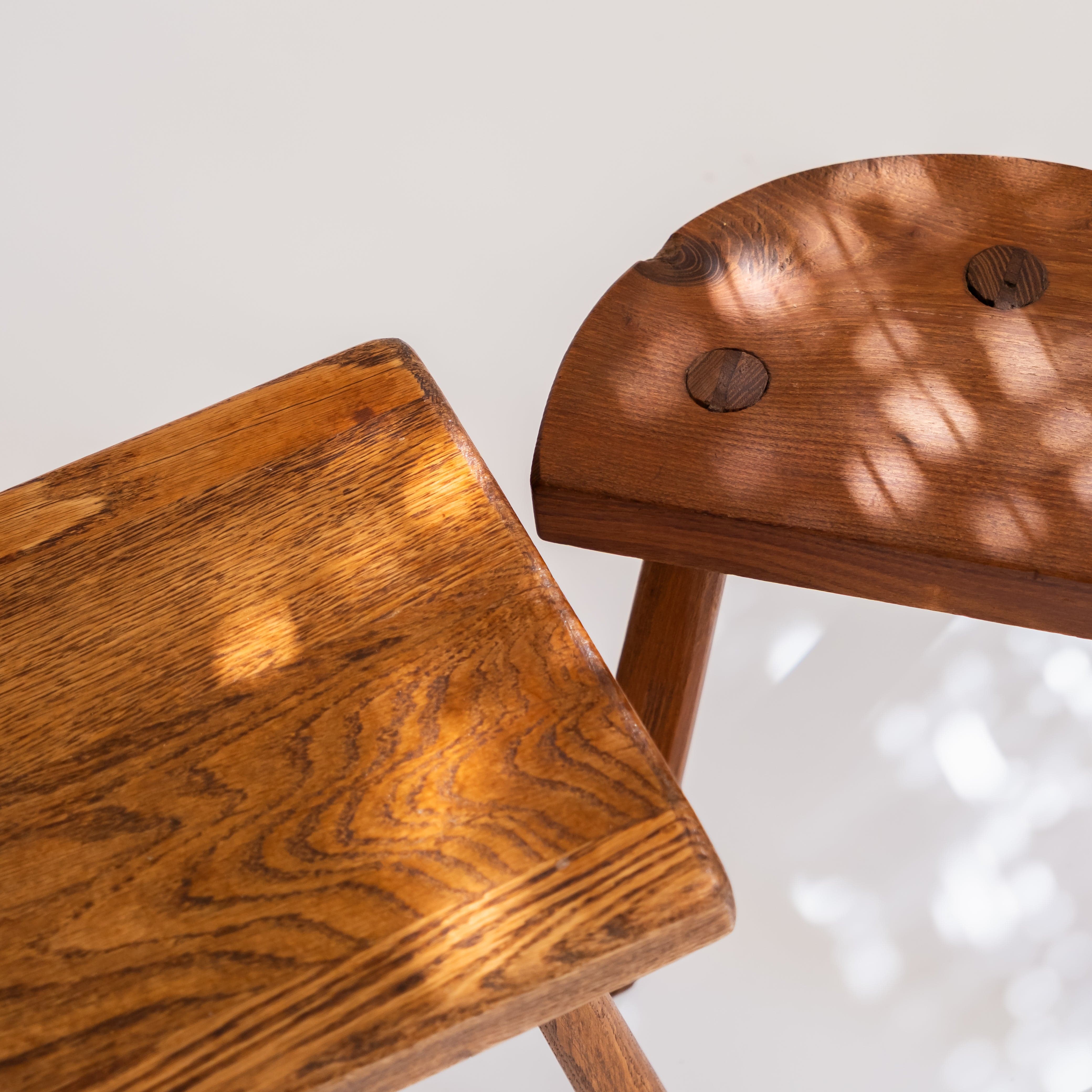 Vintage Pierre Chapo Style Side Table or Stool