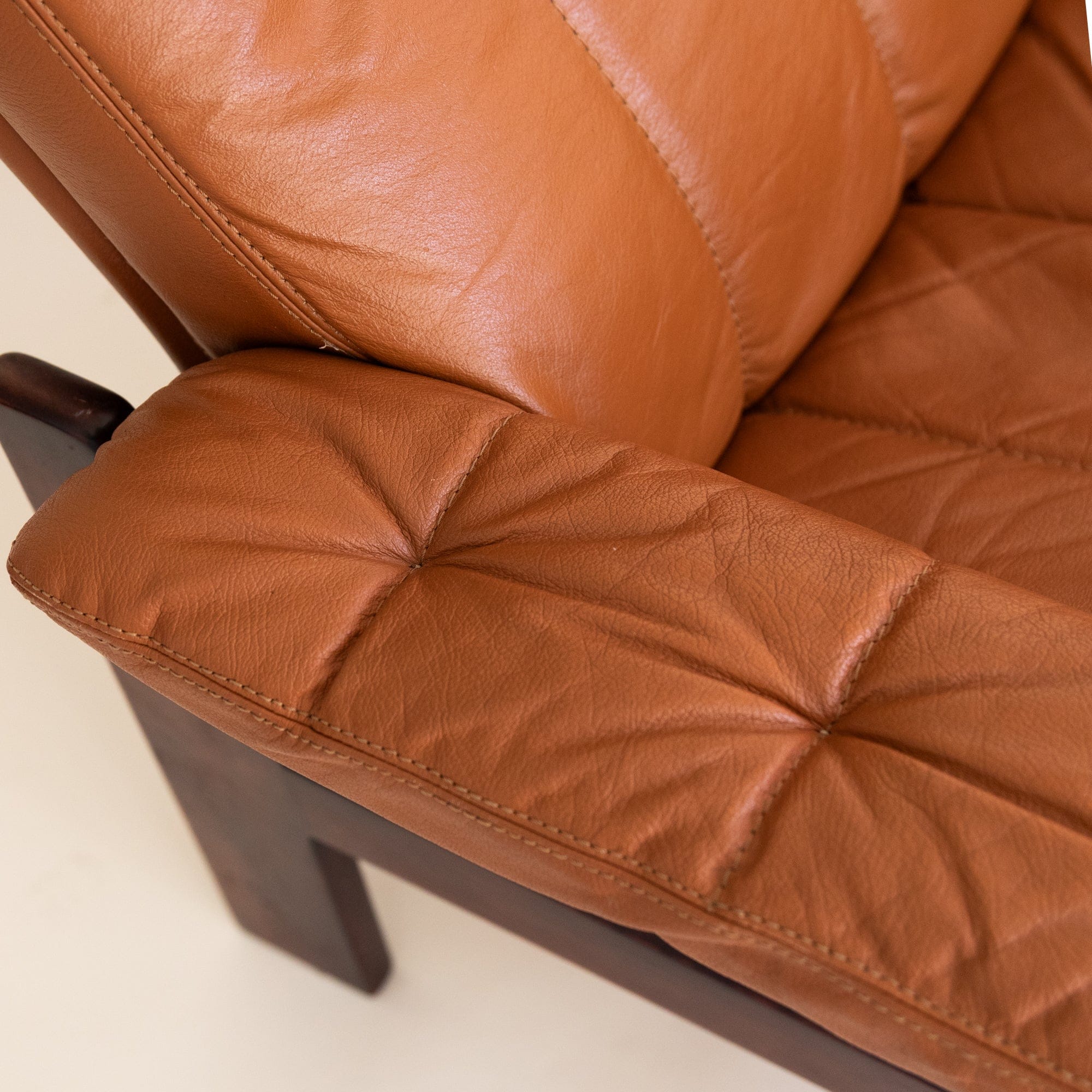 +COOP Vintage Seating Skippy Danish Leather Easy Chair