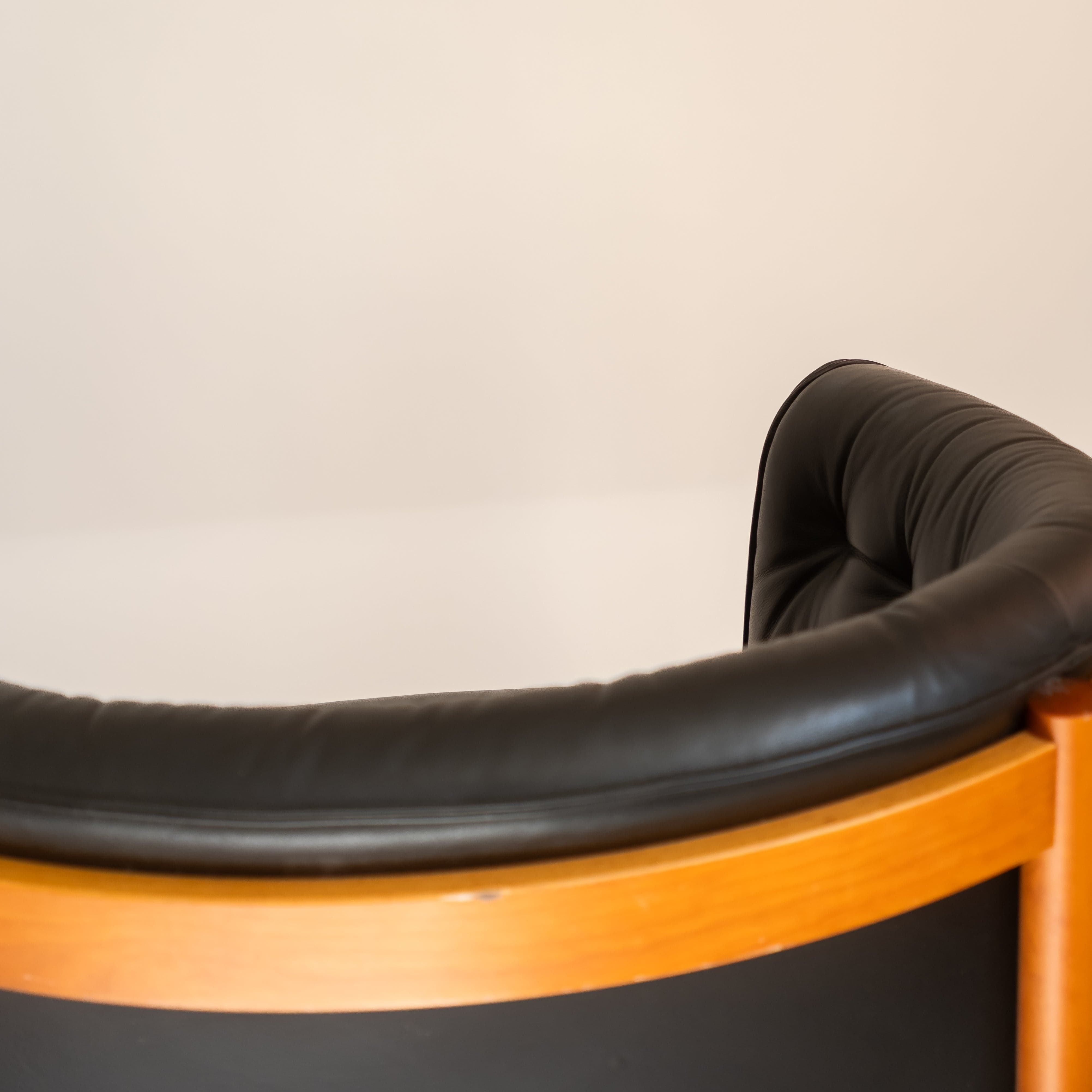 +COOP Vintage Seating Vintage Black Leather Sofa