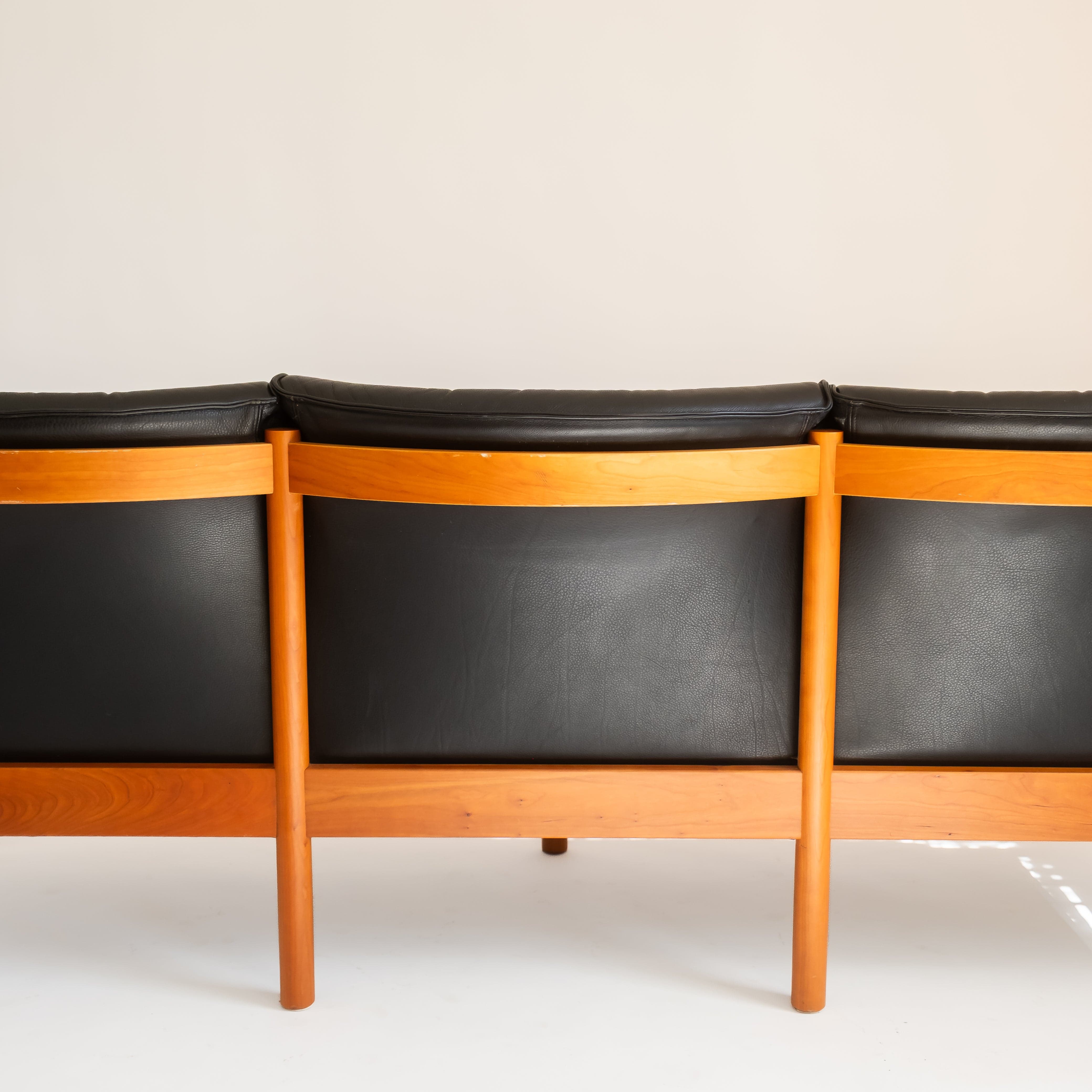 +COOP Vintage Seating Vintage Black Leather Sofa