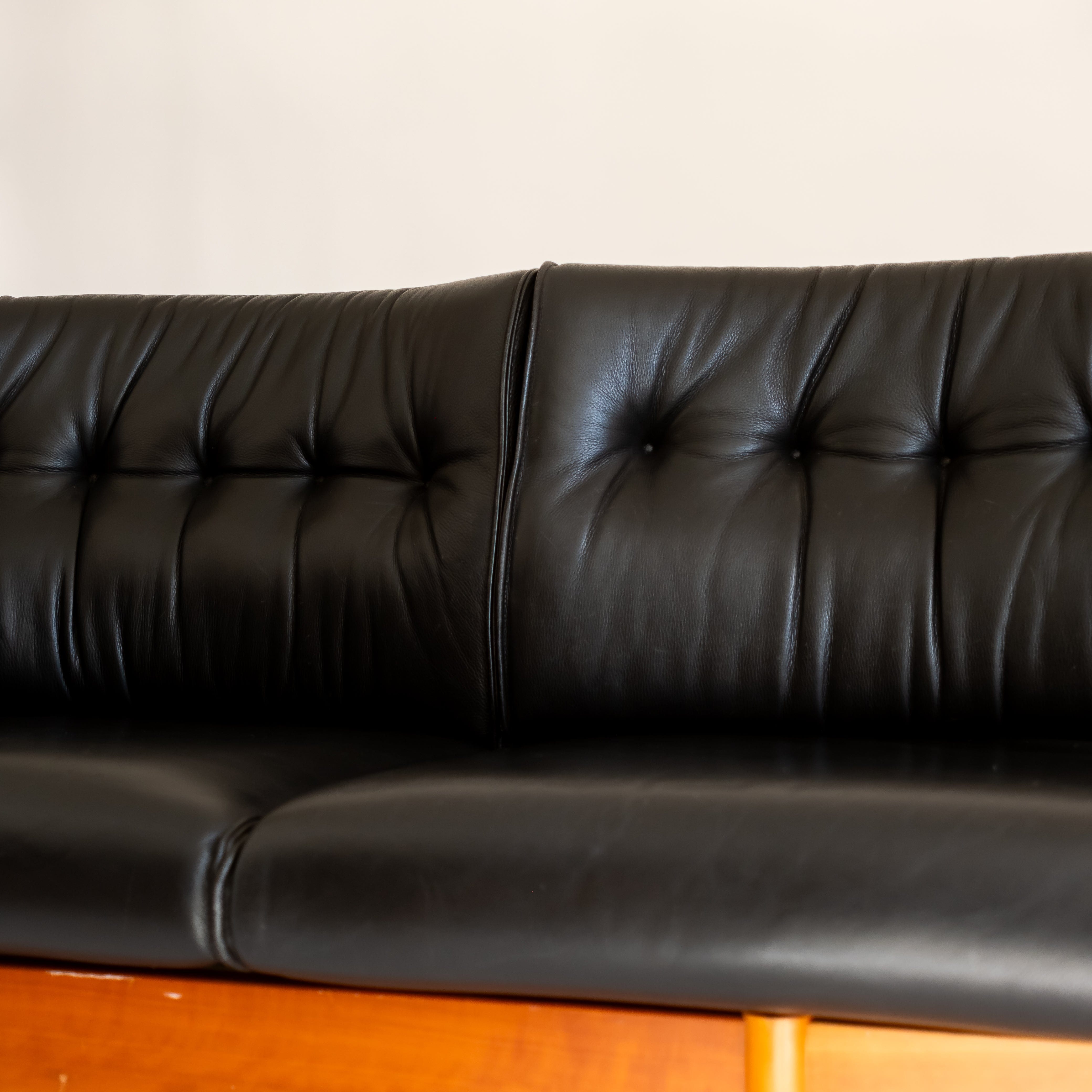 +COOP Vintage Seating Vintage Black Leather Sofa