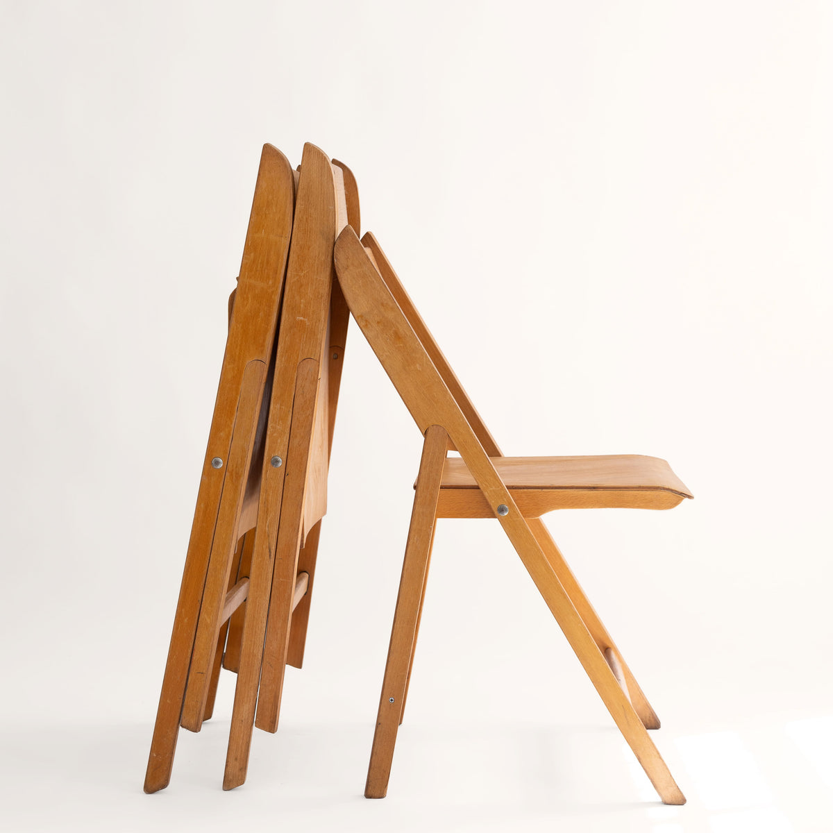 +COOP Vintage Seating Vintage Danish Beech Folding Chairs