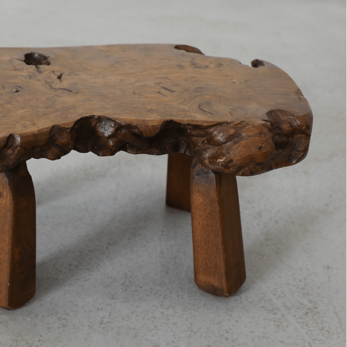 +COOP Vintage Tables Nakashima Style Little Table or Stool with Knurled Edge