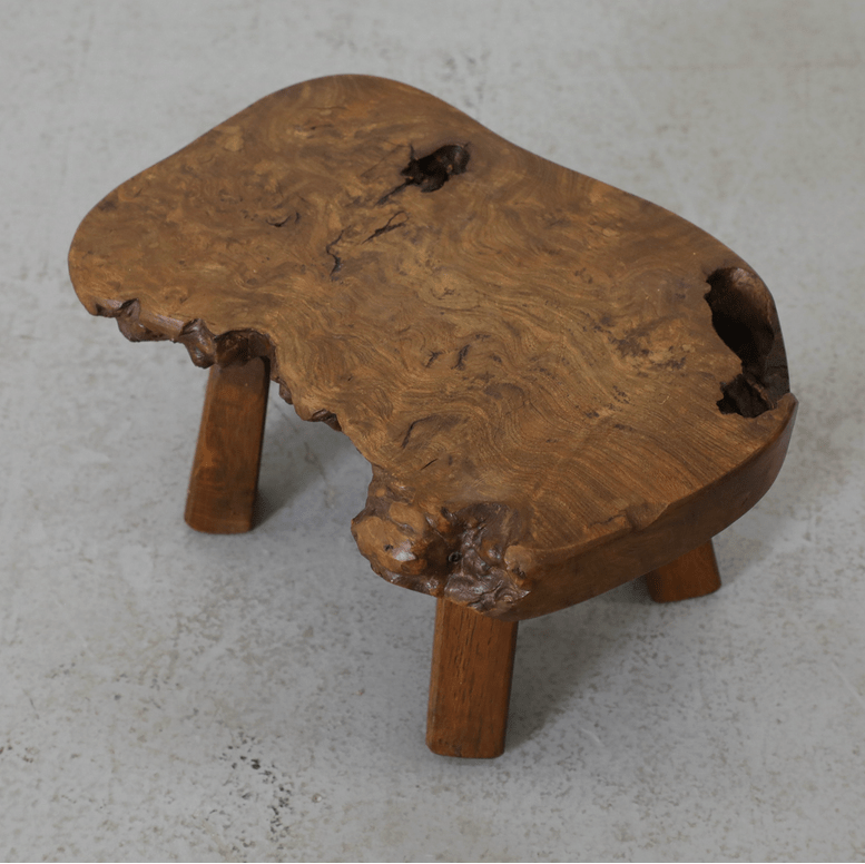 +COOP Vintage Tables Nakashima Style Little Table or Stool with Knurled Edge