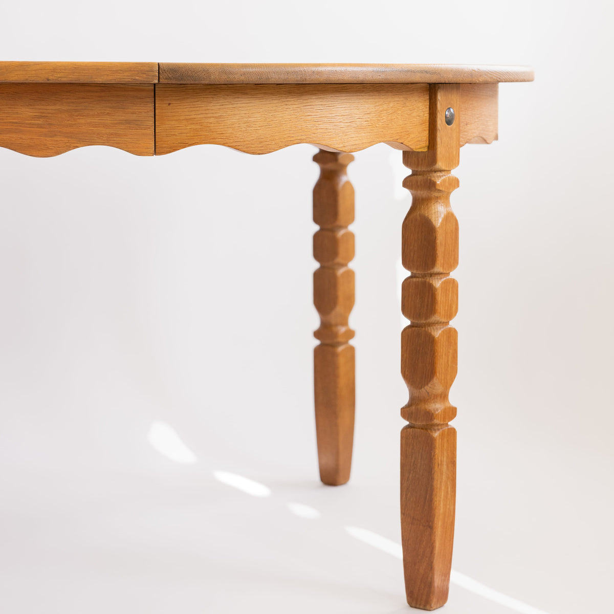 +COOP Vintage Tables Vintage Scalloped Oak Dining Table