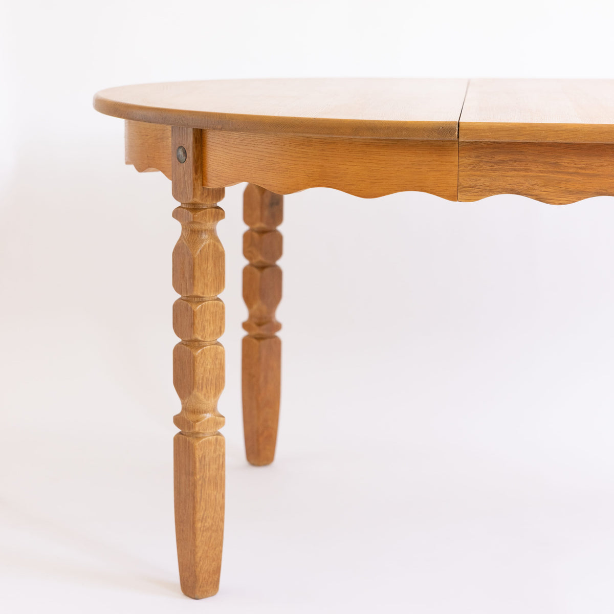 +COOP Vintage Tables Vintage Scalloped Oak Dining Table