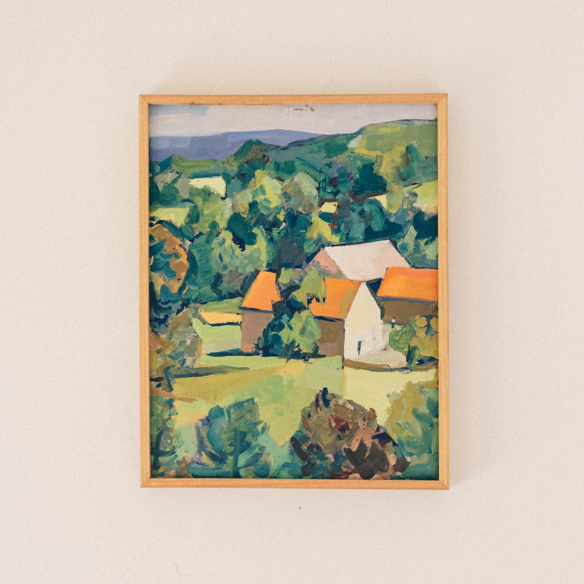 +COOP Vintage Wall Art Sunny Village Painting