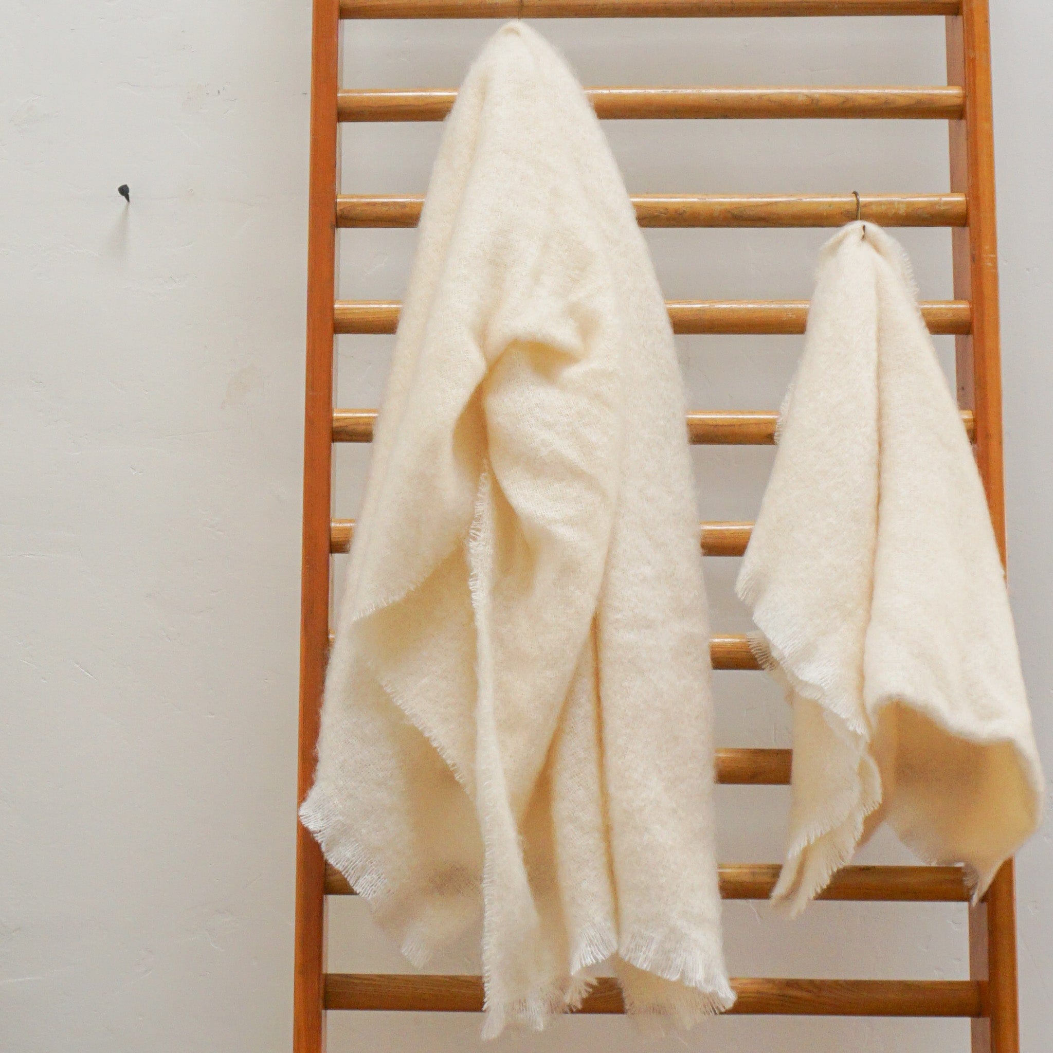 Cushendale Blankets + Throws Ivory Mohair Throws in Neutral