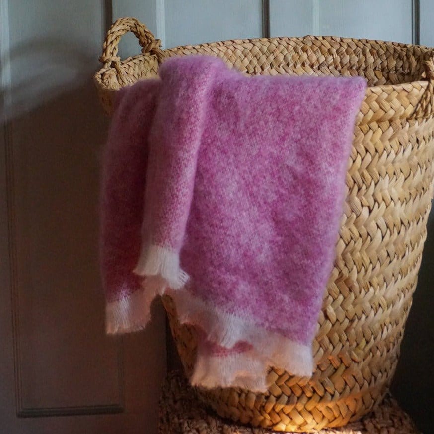 Cushendale Blankets + Throws Mohair Throw in Pink