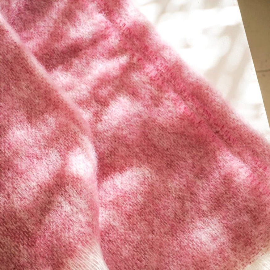 Cushendale Blankets + Throws Mohair Throw in Pink