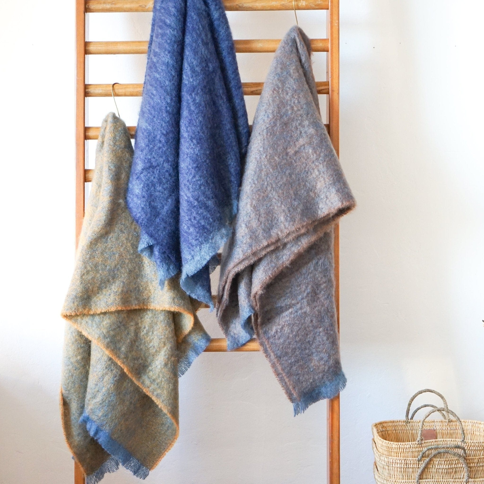 Cushendale Blankets + Throws Mohair Throws in Blue