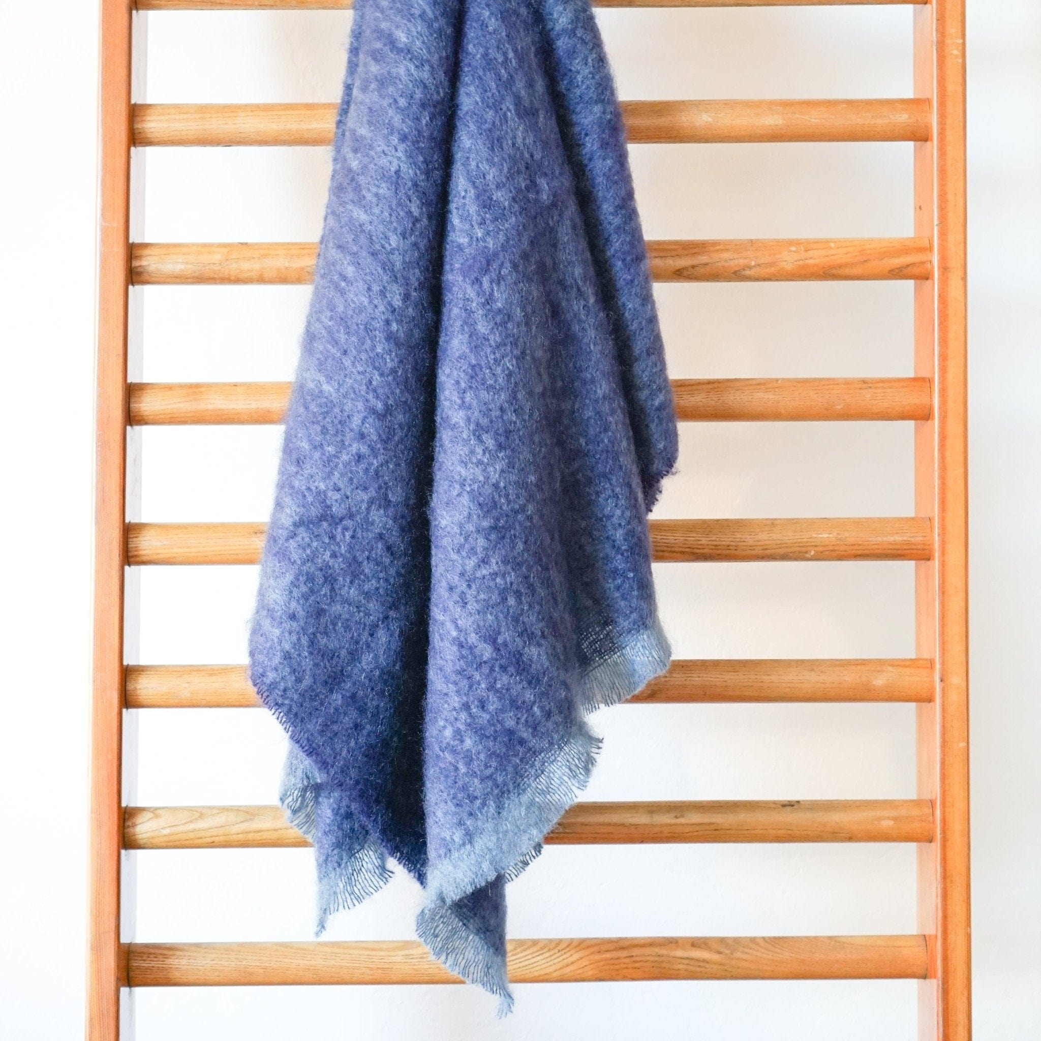 Cushendale Blankets + Throws Navy Clash Mohair Throws in Blue