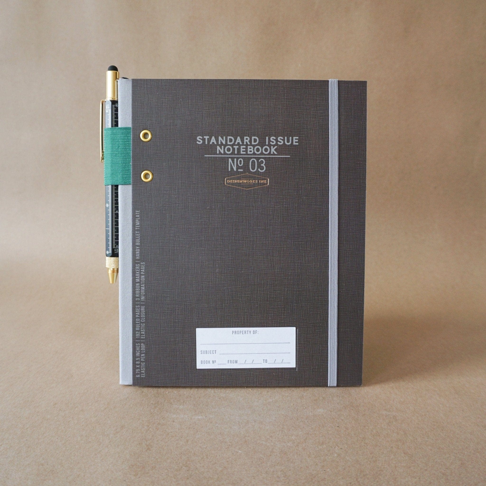 Design Works Stationery + Notebooks Standard Issue Notebook No.3 in Black