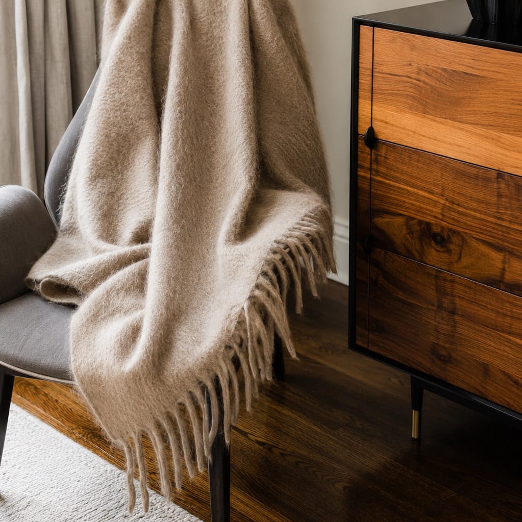 Dove and Donkey Blankets + Throws Oat Wooly Mammoth Throw