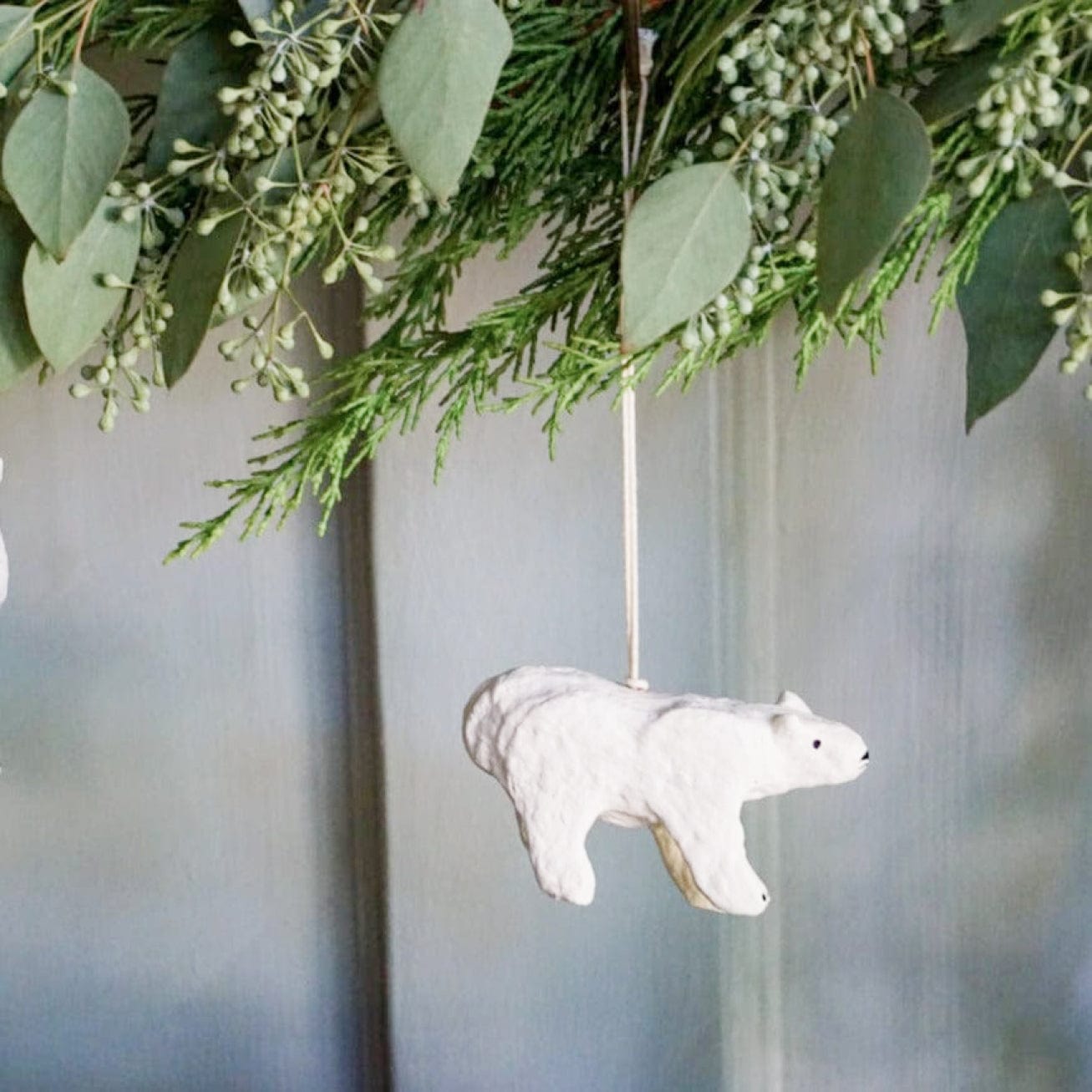 FOG LINEN Seasonal Polar Bear Ornament