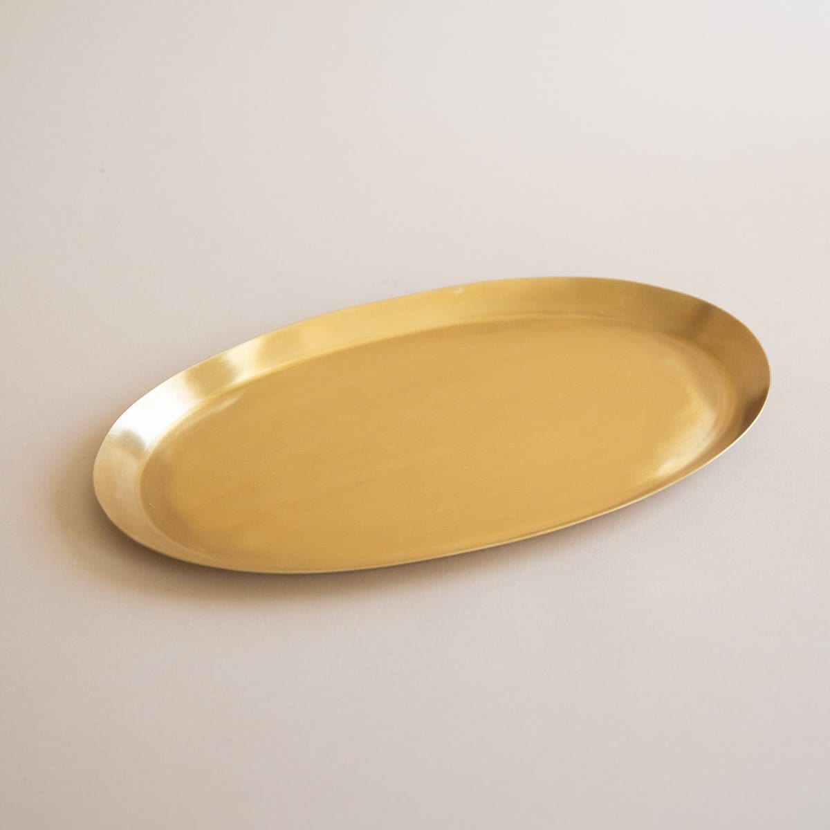 FOG LINEN Trays + Catchalls Large Oval Tray in Brass