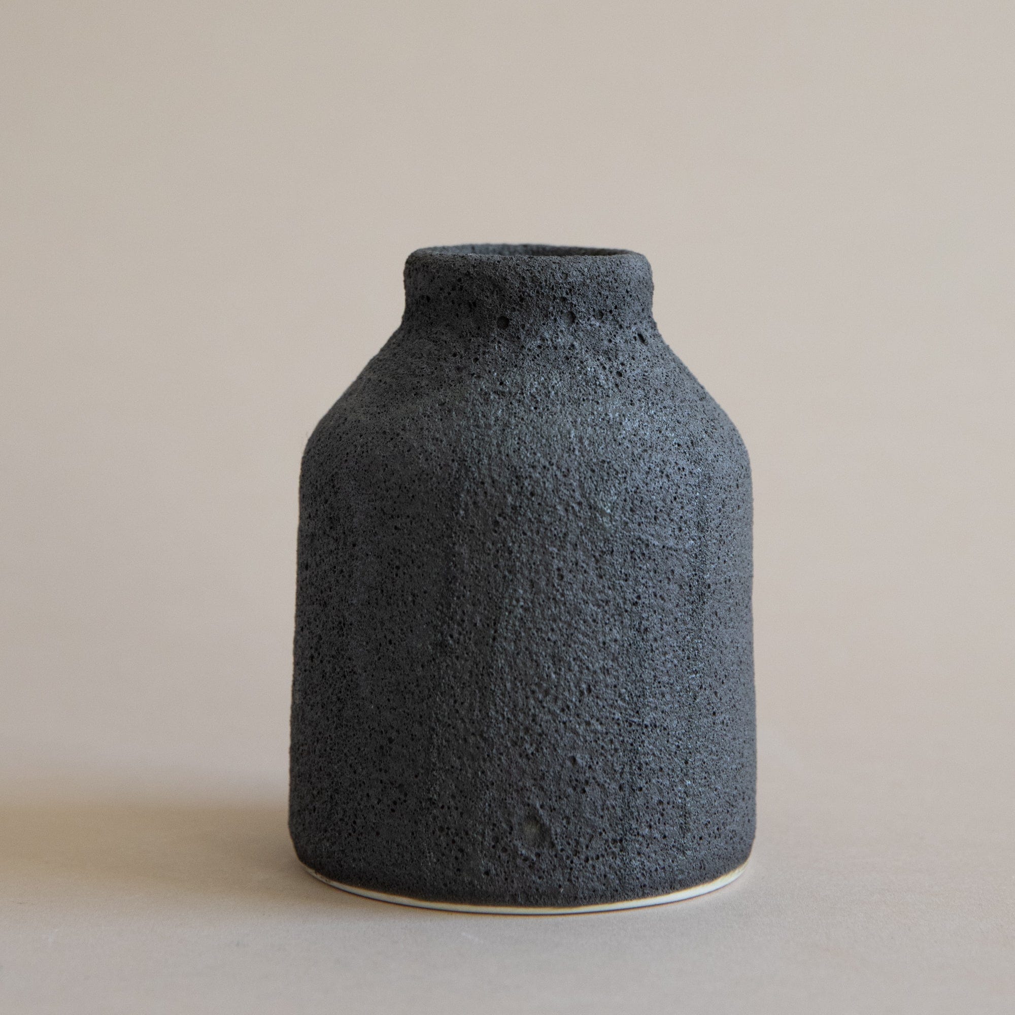 Gina Desantis Ceramics Bud Vase Small Crater Vase in Black