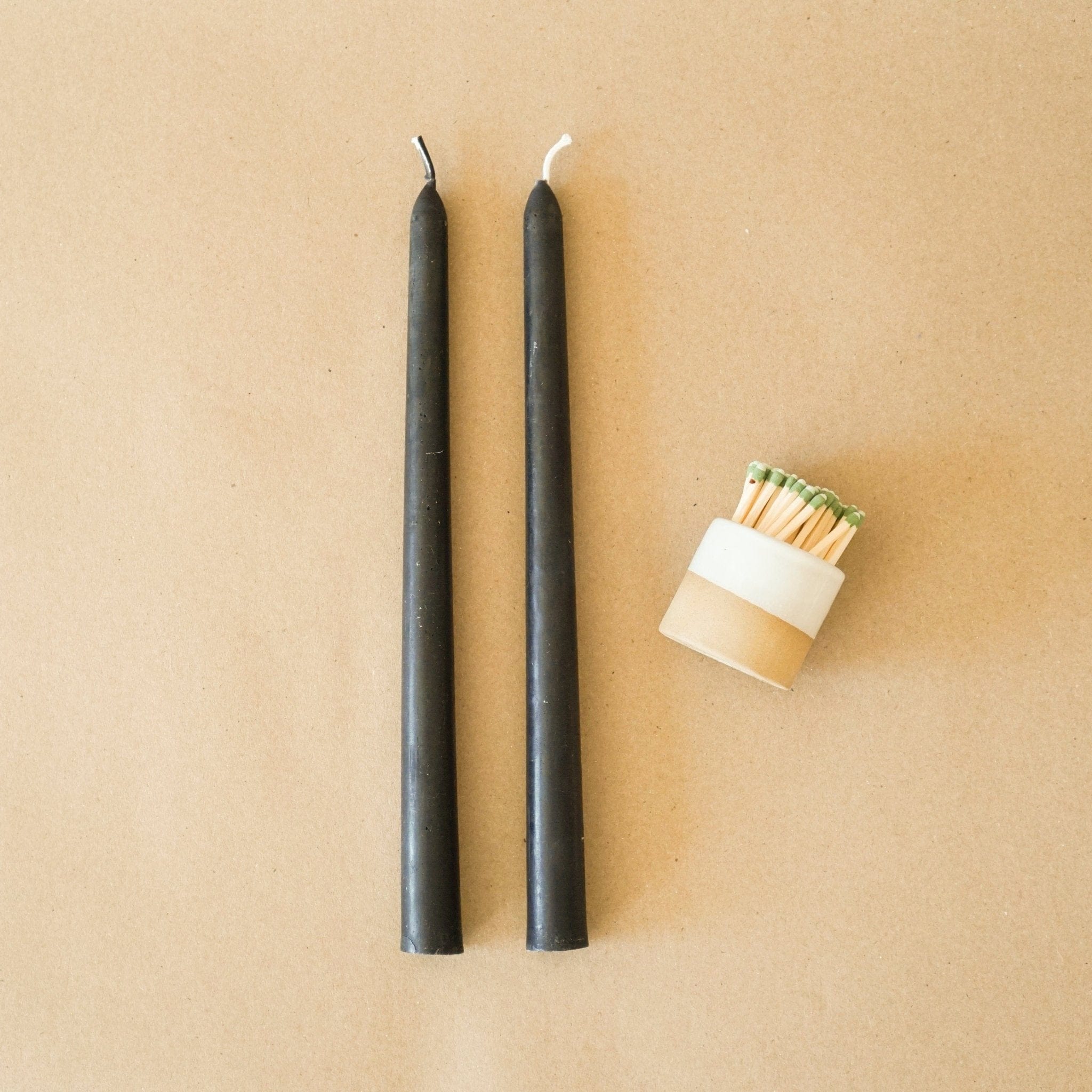 GREENTREE CANDLES Tapers 10 Taper Candles in Black by Greentree