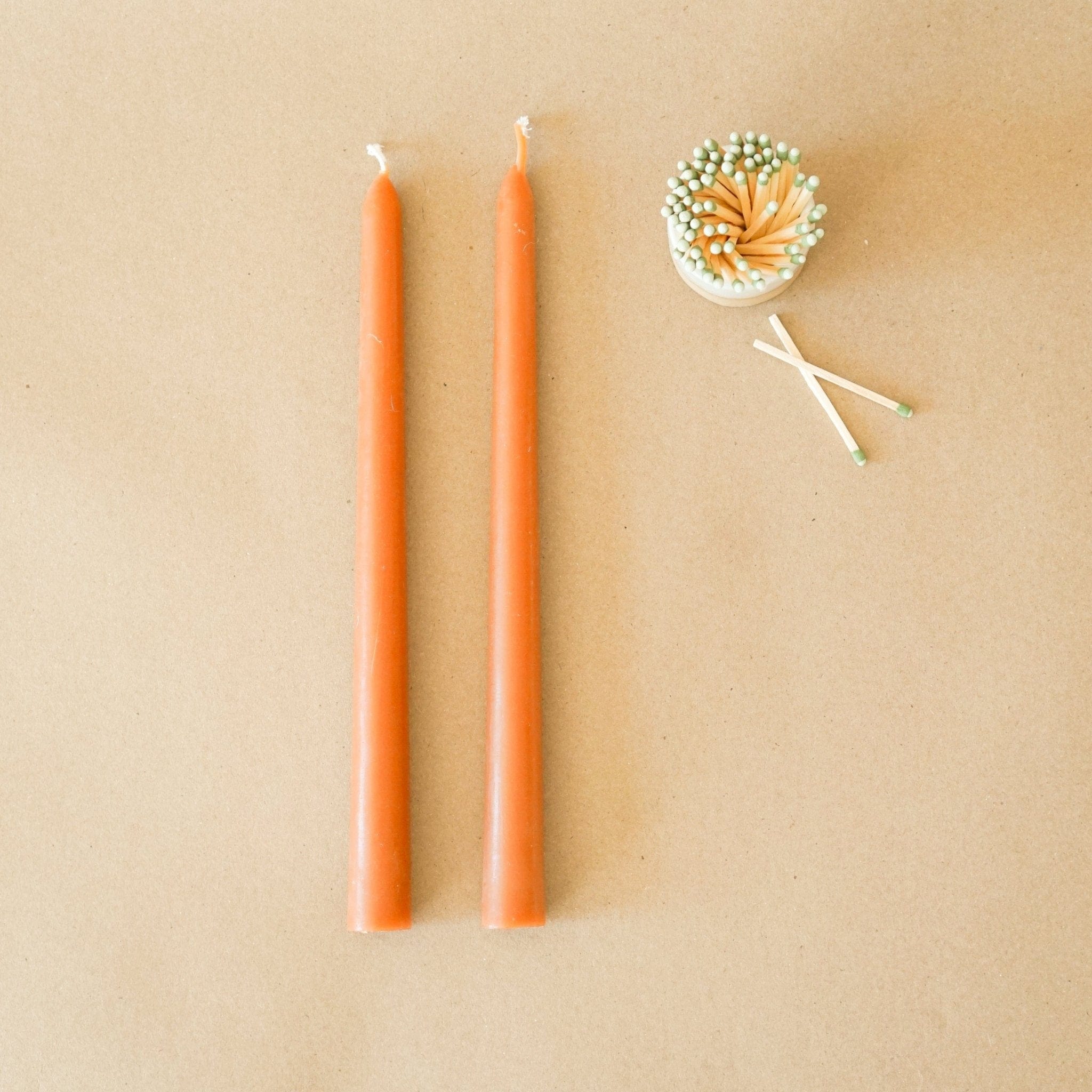 GREENTREE CANDLES Tapers 10 Taper Candles in Terracotta by Greentree