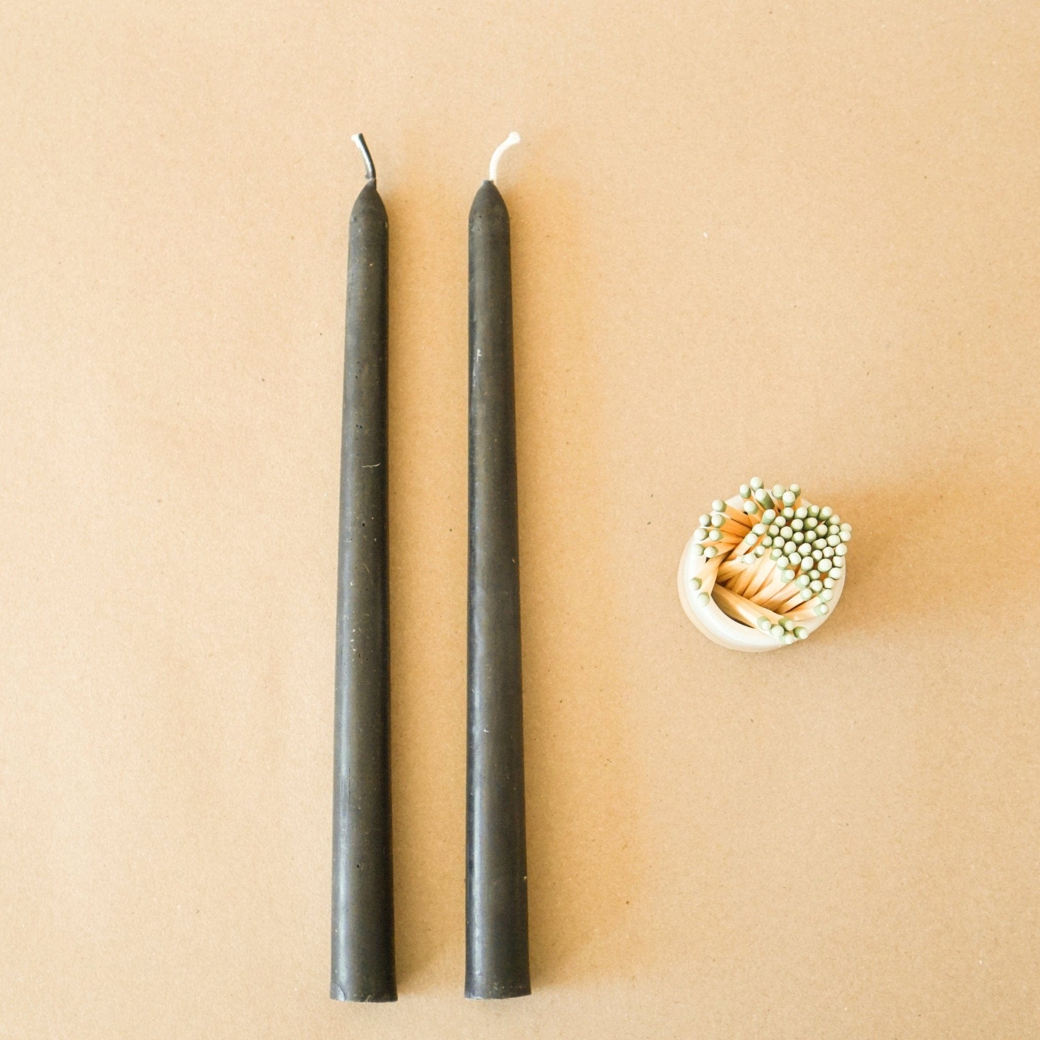 GREENTREE CANDLES Tapers 12 Taper Candles in Black by Greentree