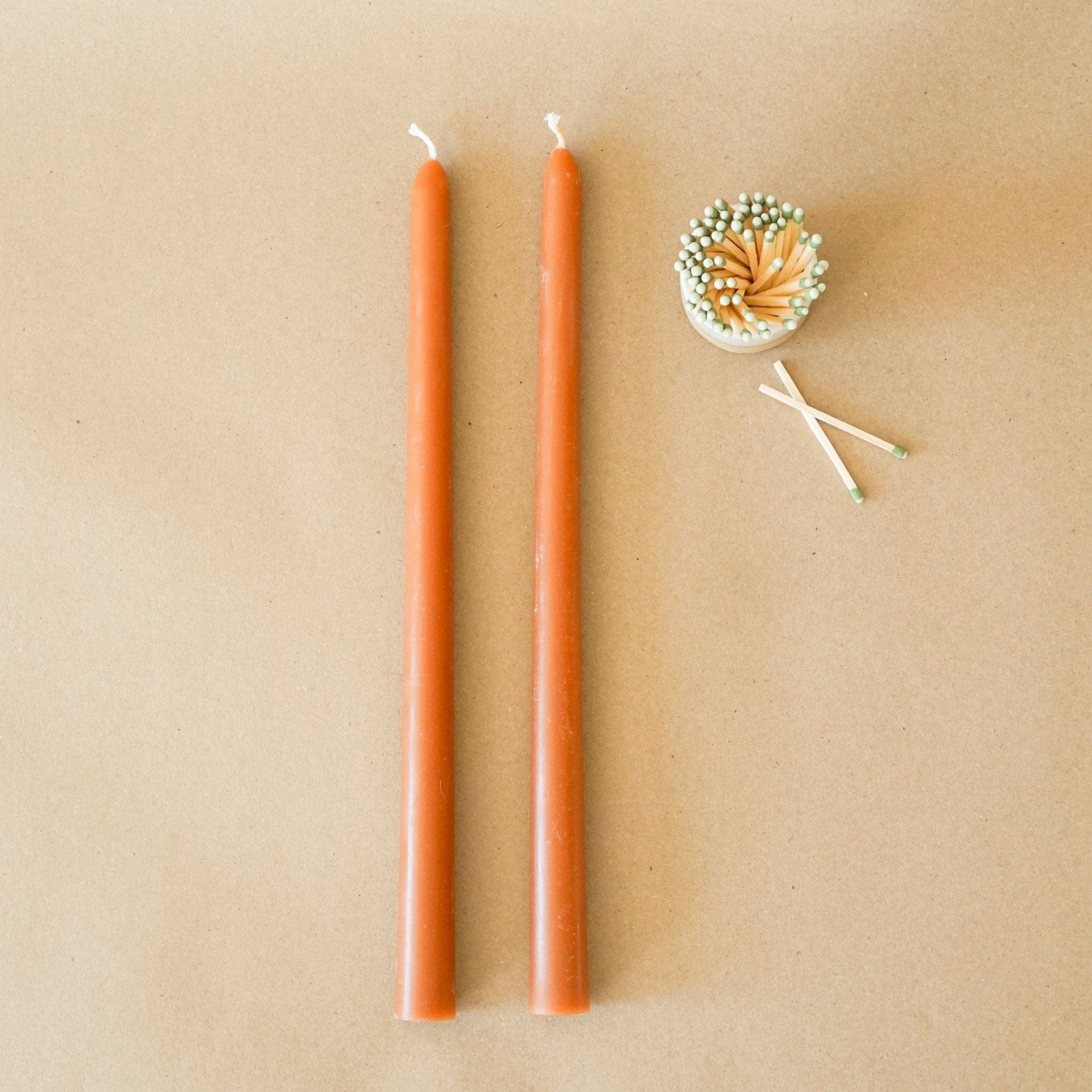 GREENTREE CANDLES Tapers 12 Taper Candles in Terracotta by Greentree