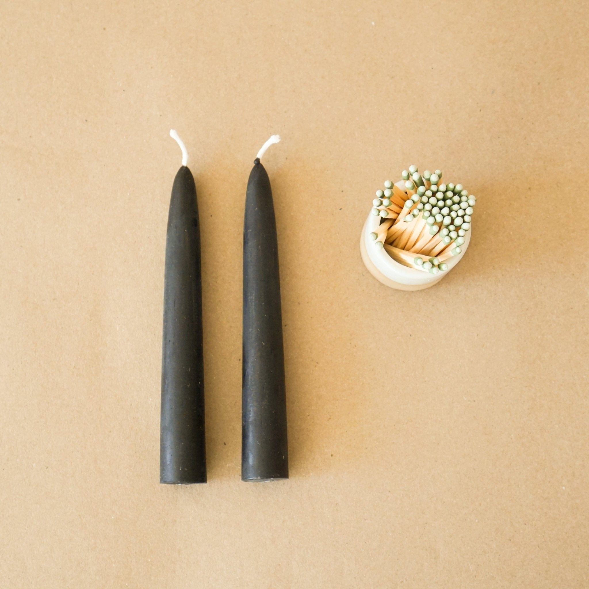 GREENTREE CANDLES Tapers 6 Taper Candles in Black by Greentree