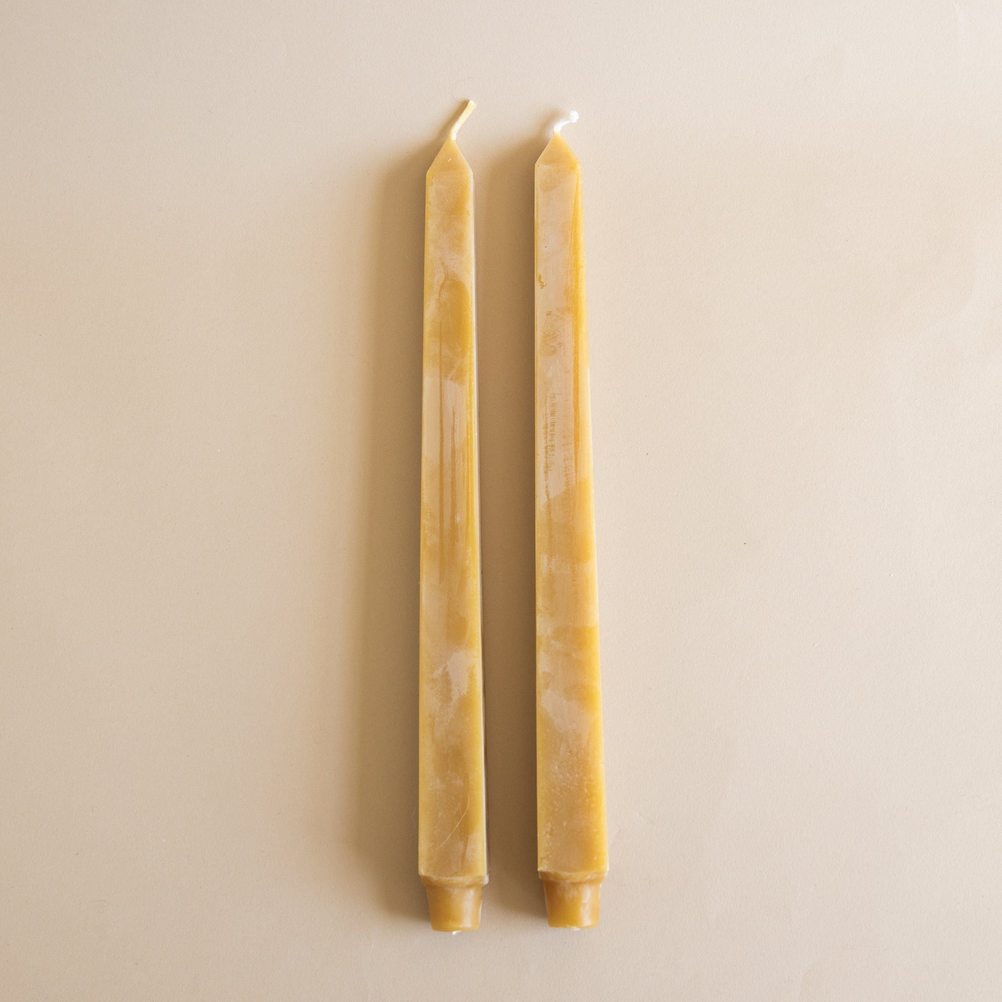 GREENTREE CANDLES Tapers Natural Beeswax / 12" Square Taper Candles