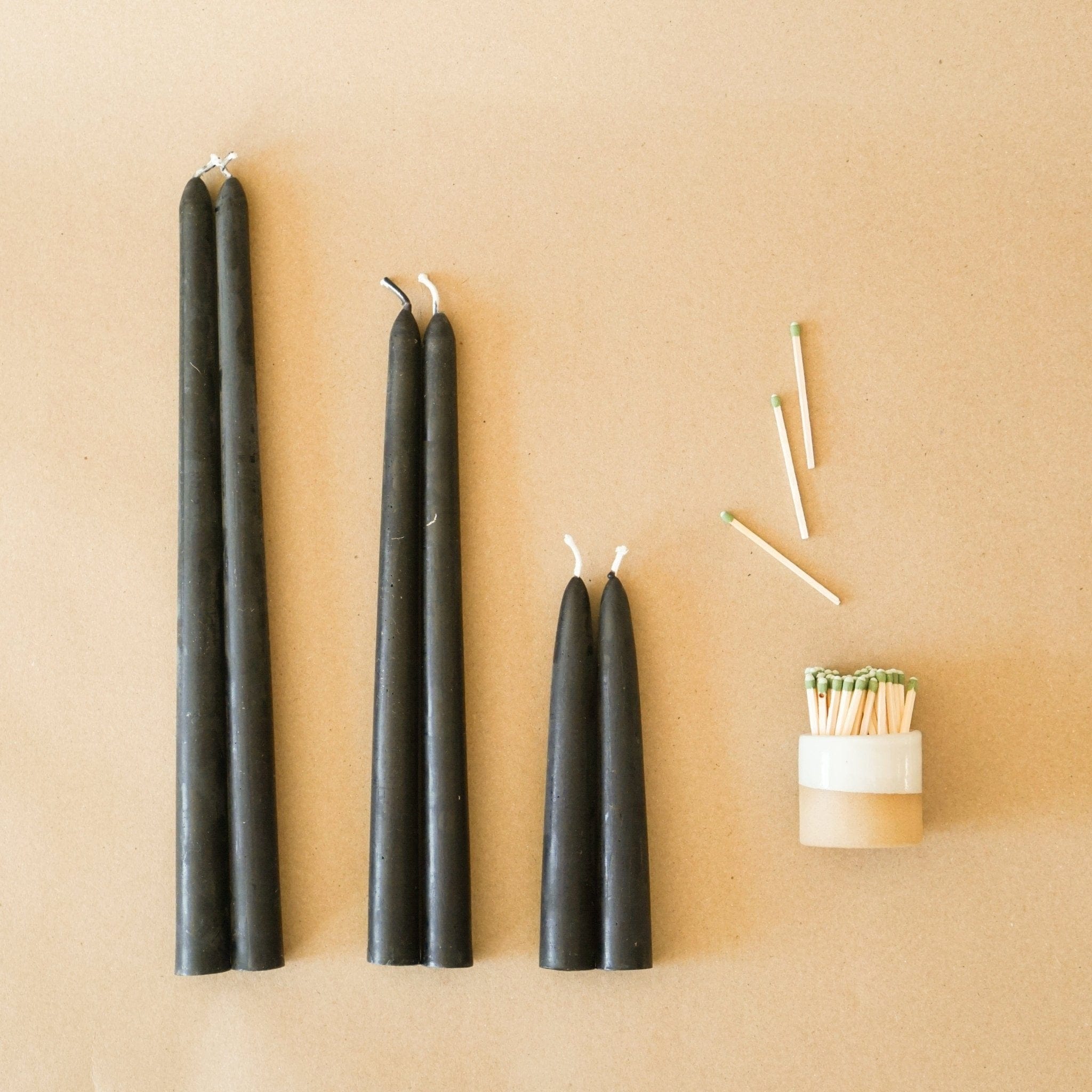 GREENTREE CANDLES Tapers Taper Candles in Black by Greentree