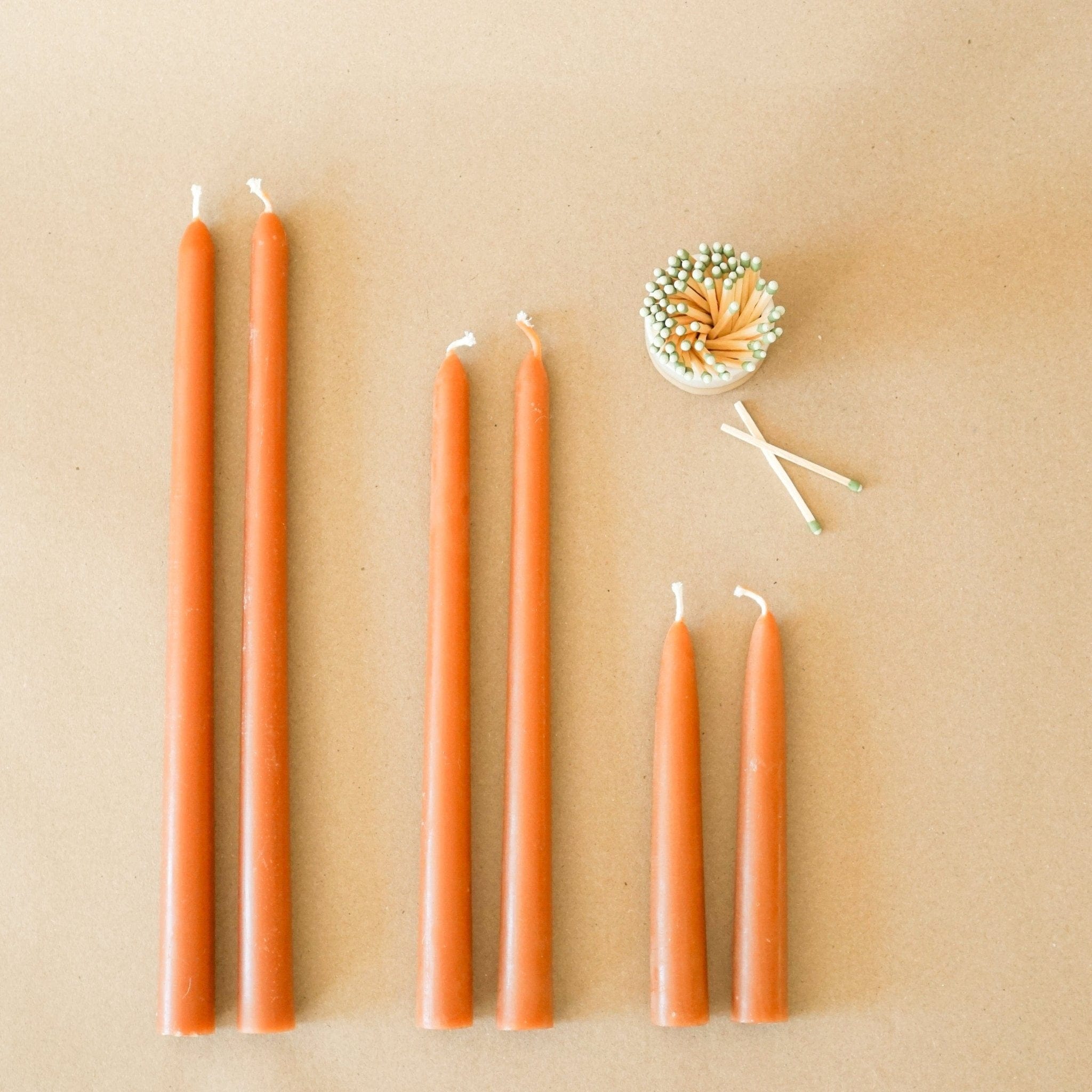 GREENTREE CANDLES Tapers Taper Candles in Terracotta by Greentree