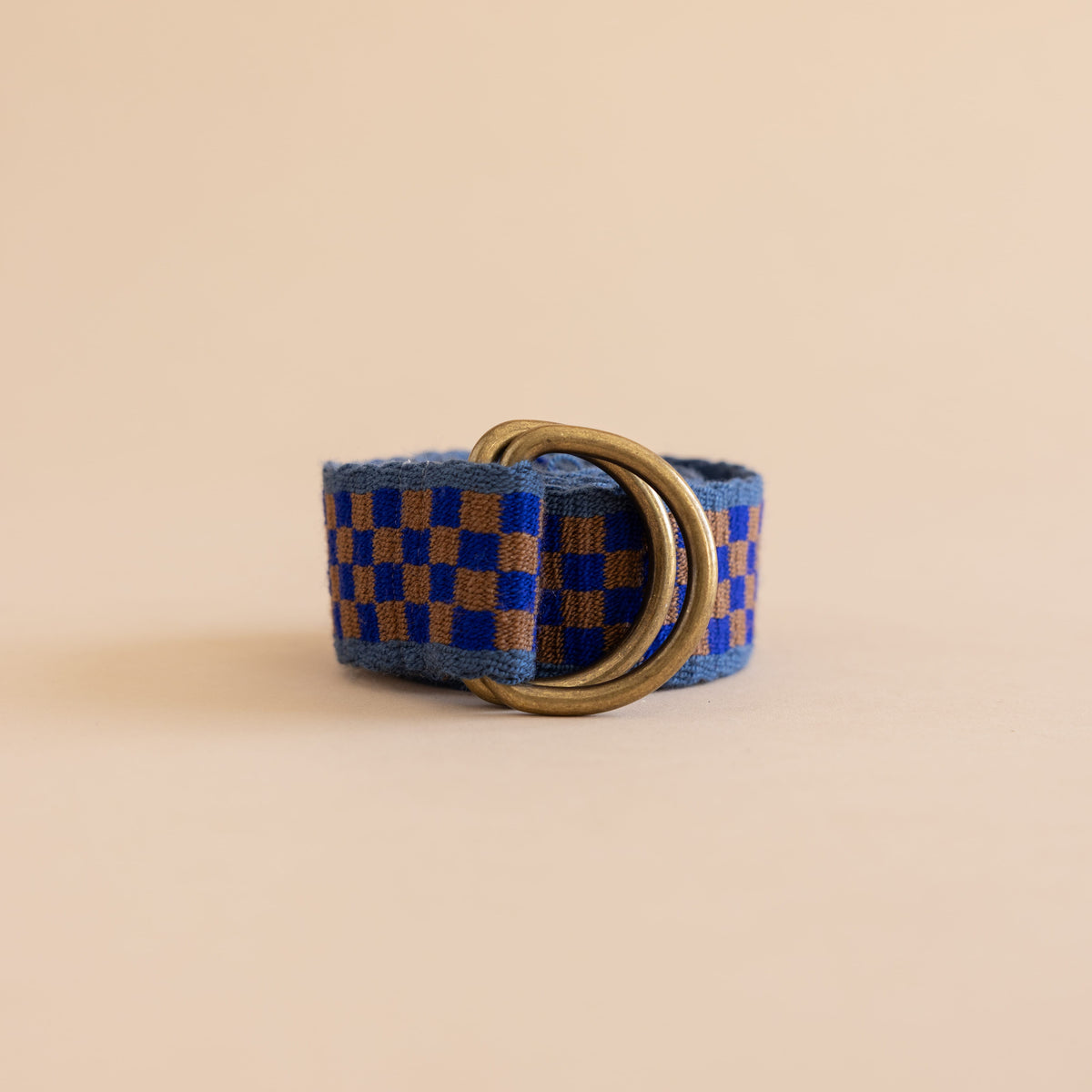 Guanabana Belts Blue/Brown Checkerboard Braided Belt