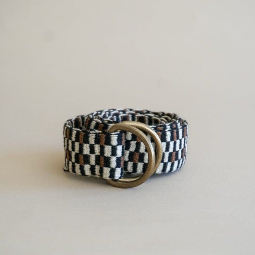 Guanabana Belts Brown Checkers Braided Belt