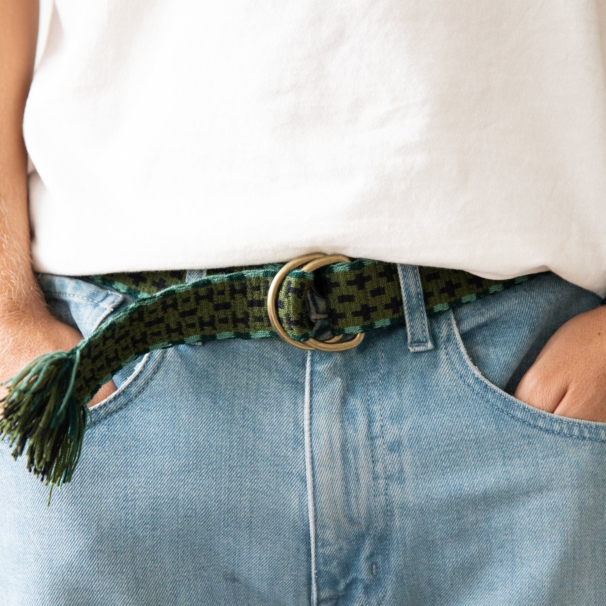 Guanabana Belts Green/Black Braided Belt