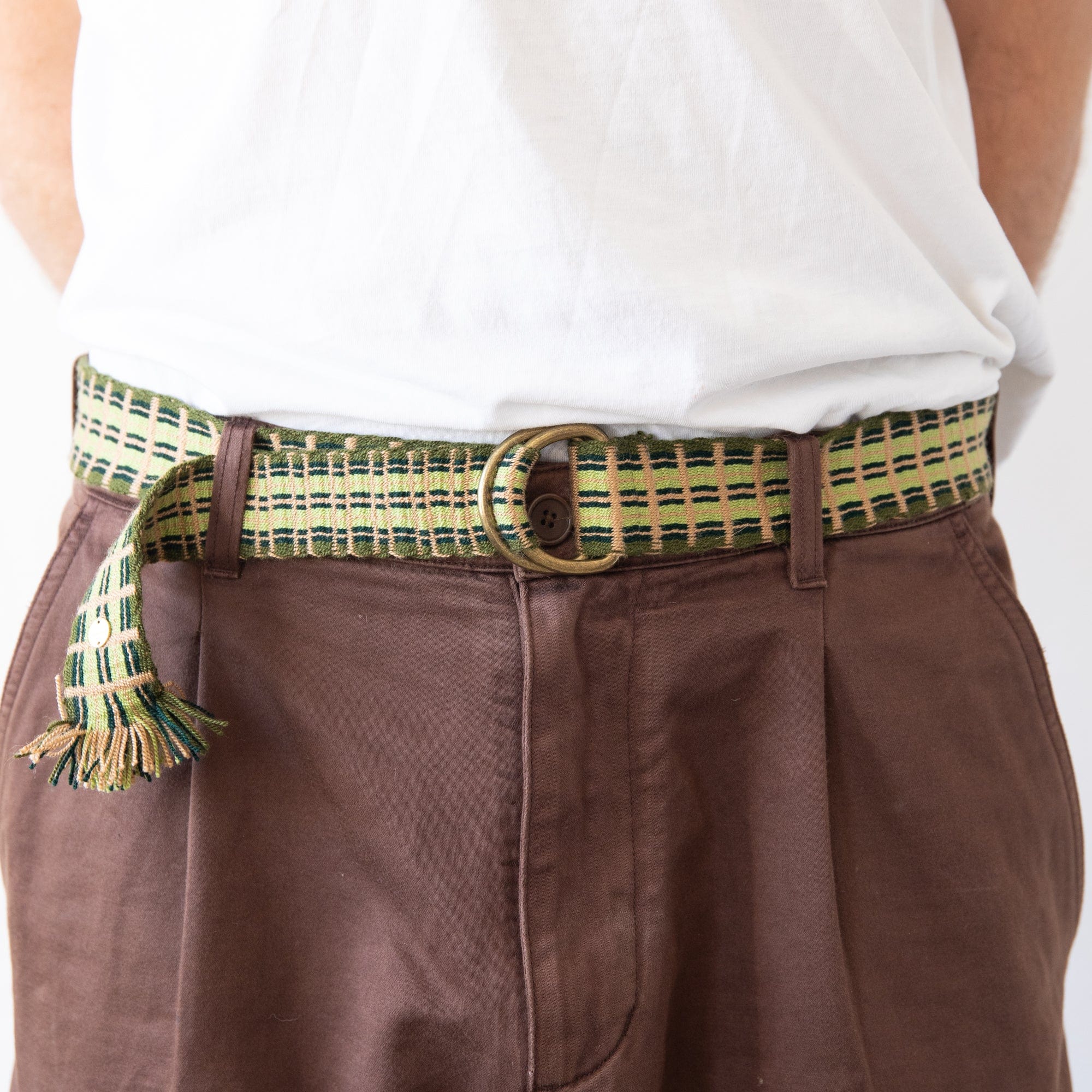 Guanabana Belts Green/Pink Braided Belt