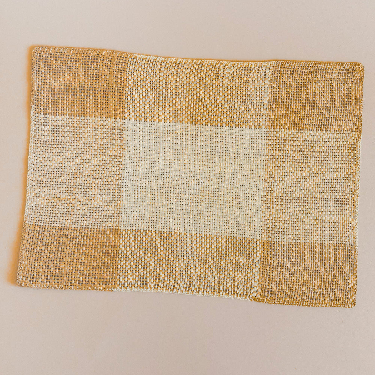 Guanabana Placemats Color-block Weave in Honey Straw Placemat
