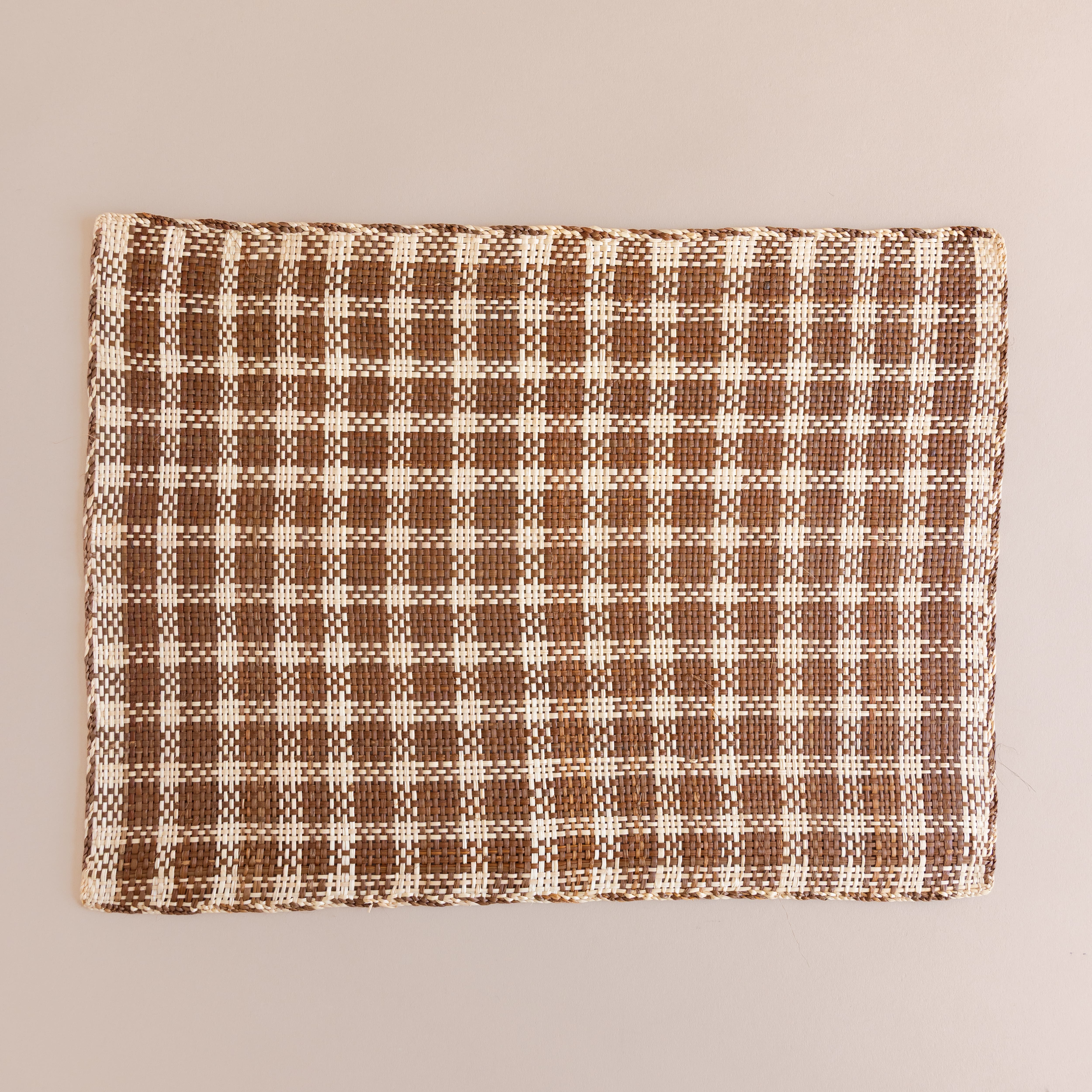 Guanabana Placemats Small Buffalo Check in Brown Straw Placemat