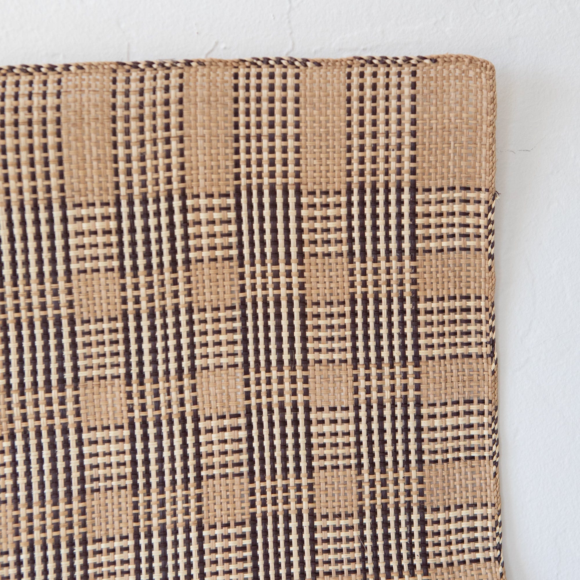 Guanabana Placemats Straw Placemat in Brown Beige Stripes