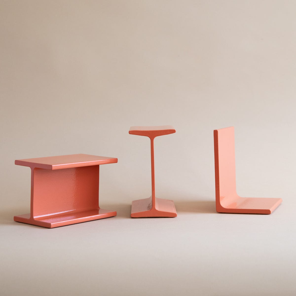 Hannah Beatrice Quinn Bookends Steel Bookends in Salmon