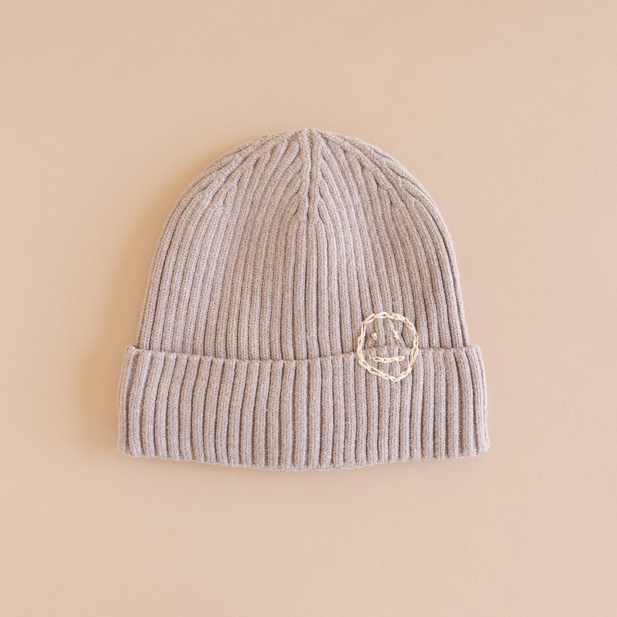 Heyja Do Hats Beige Smiley Beanie