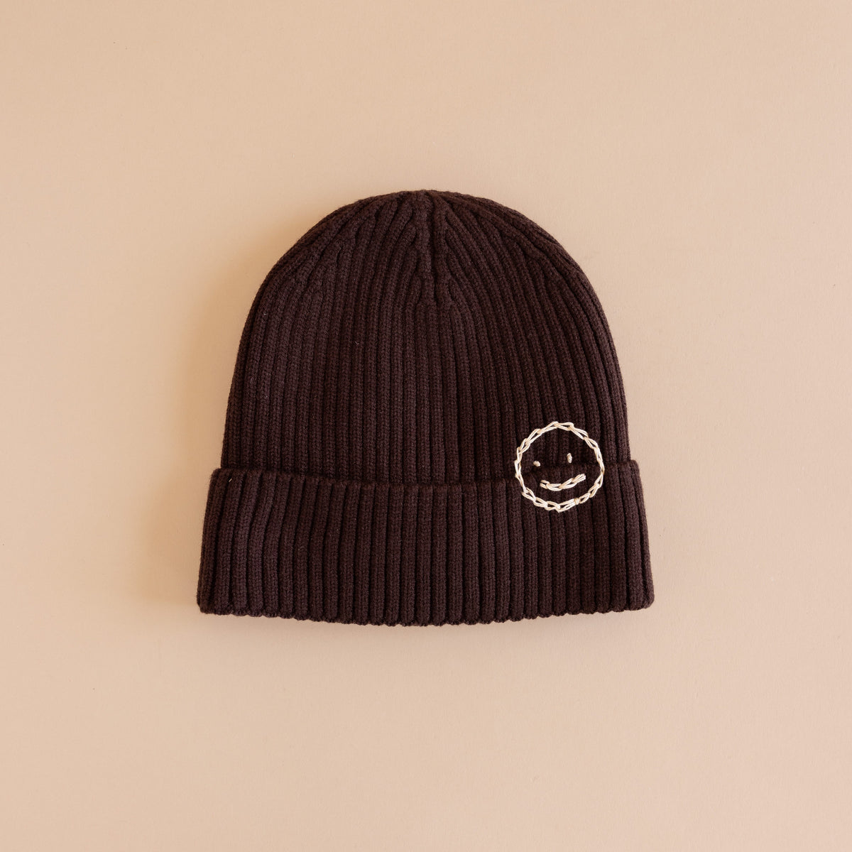 Heyja Do Hats Dark Brown Smiley Beanie