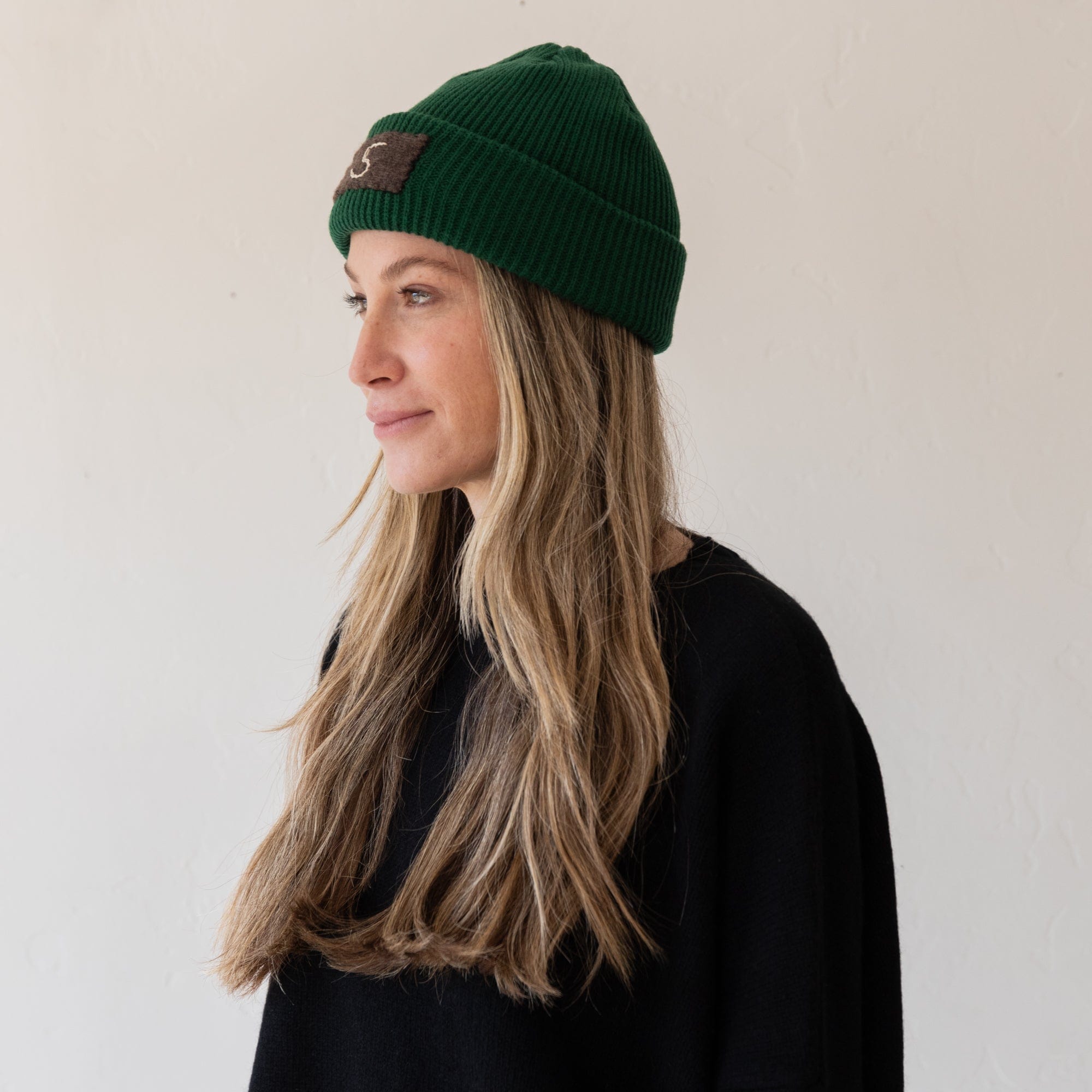 Heyja Do Hats Green Beanie with Grey  "S" Patch