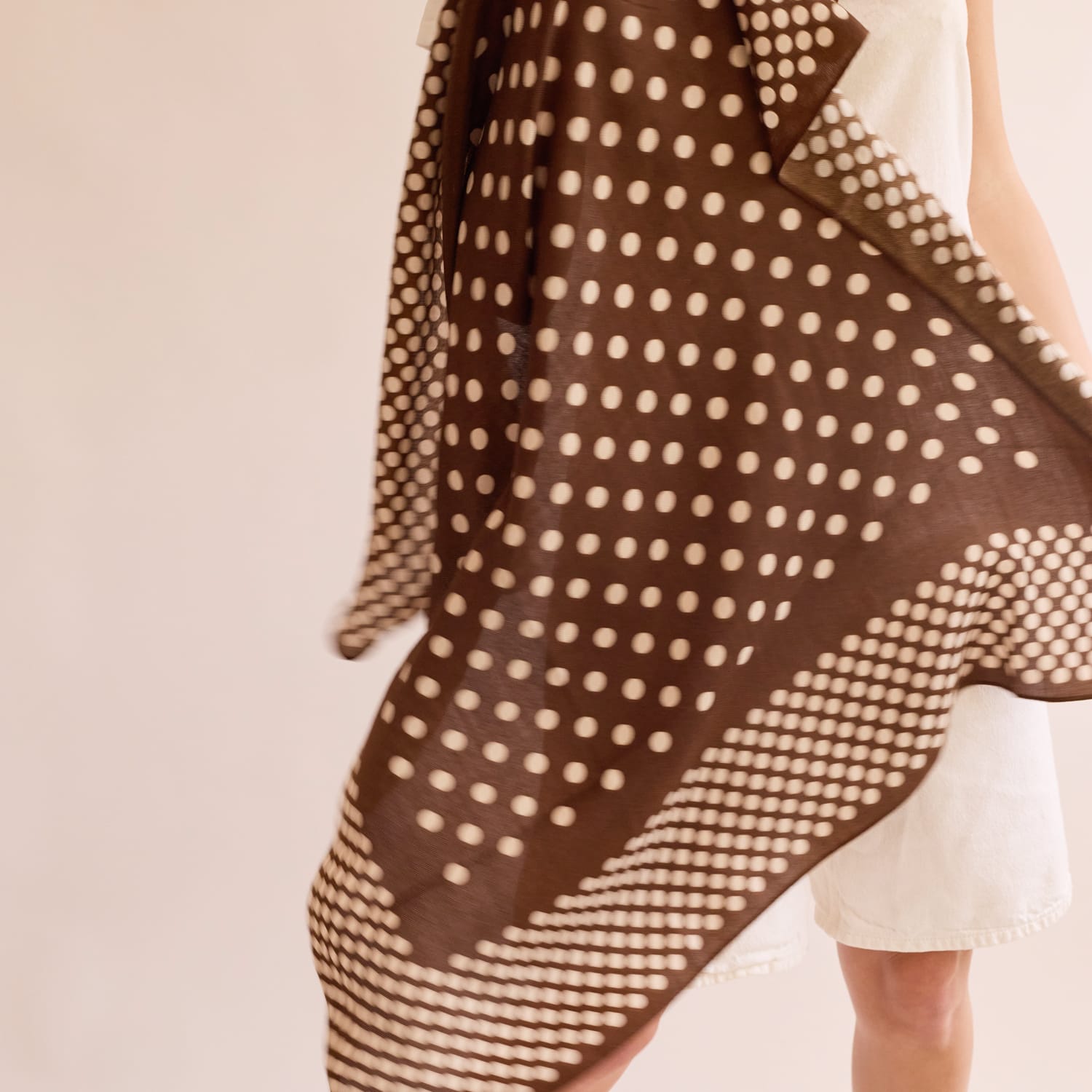 Heyja Do Scarves Brown Polka Dot Scarf by Heyja Do