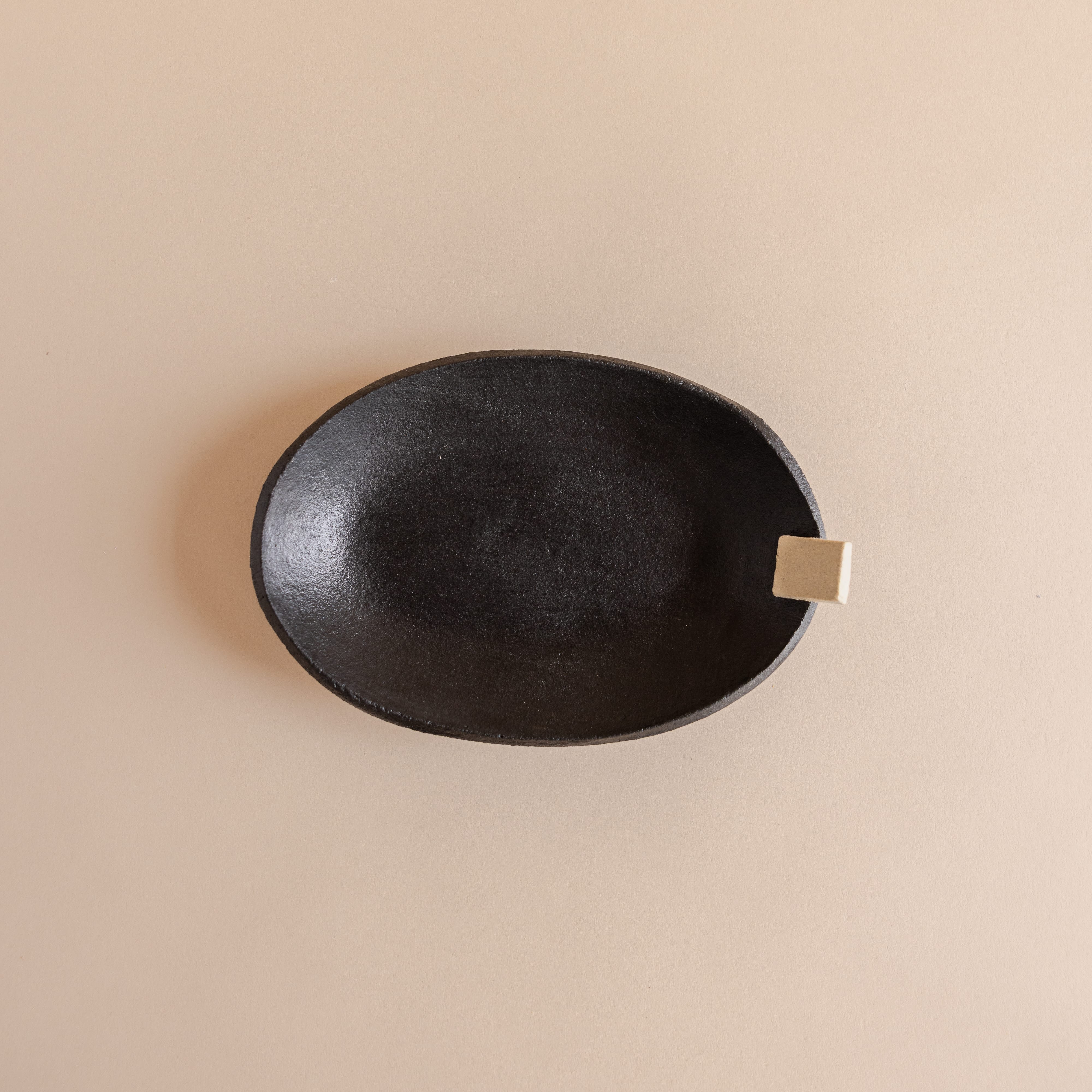 Heyja Do Trays + Catchalls Oval / Small Noir Square Tab Dish by Heyja Do