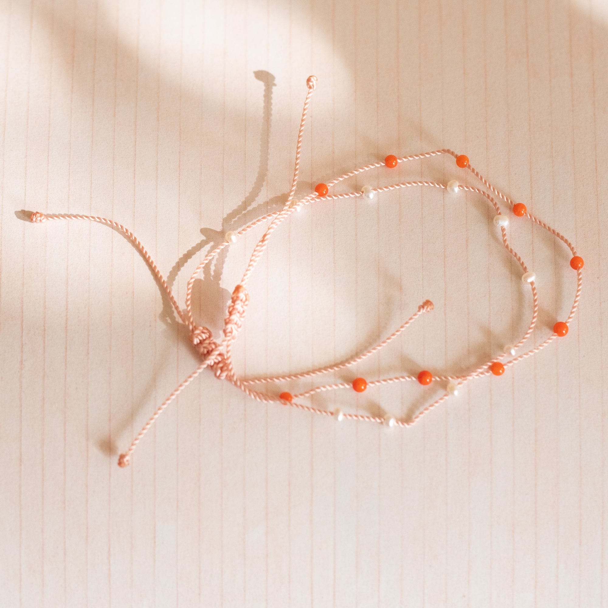 Hortense Jewelry Bracelets Wish Me Love Cord Bracelet with Pearls or Coral