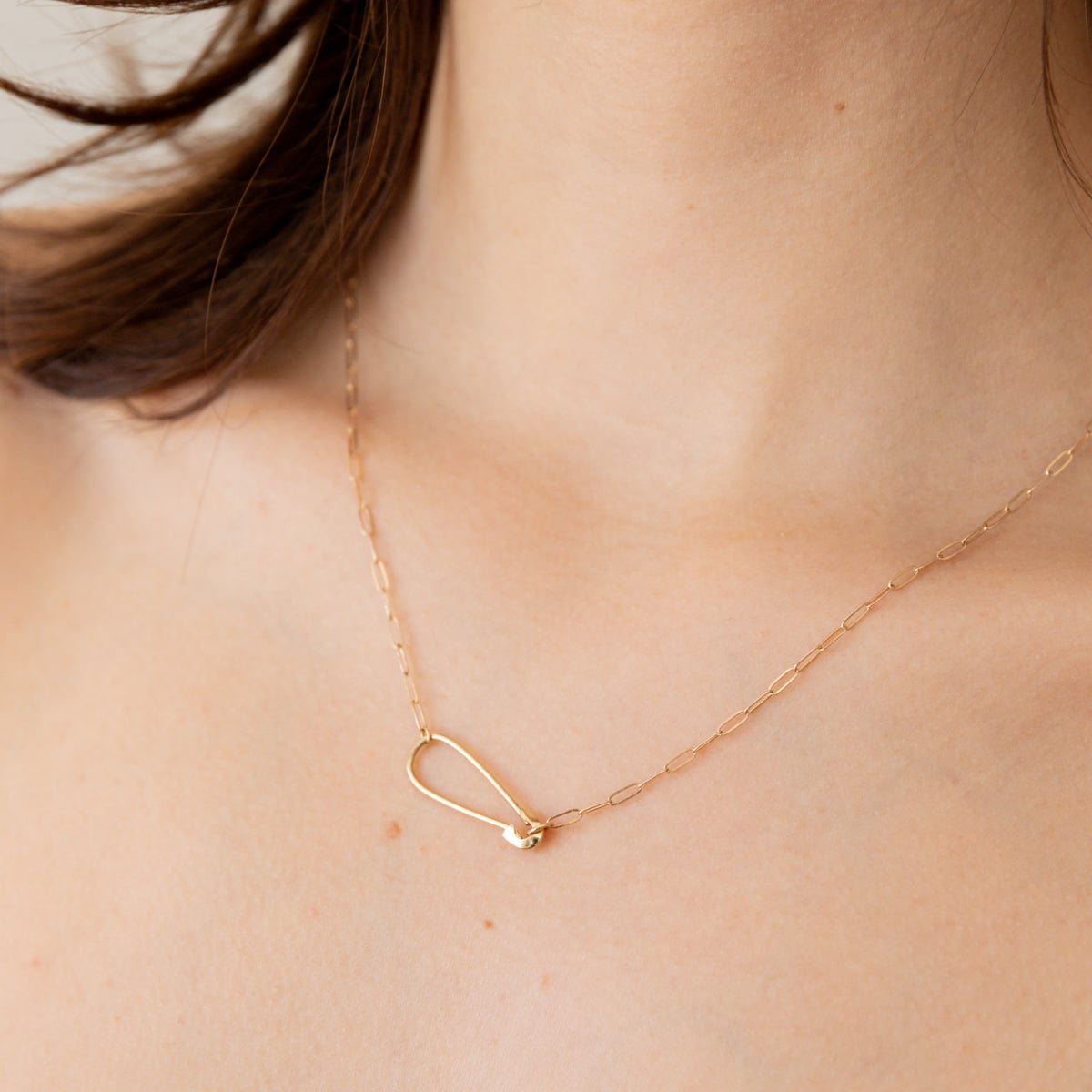 Hortense Jewelry Necklaces The Safety Pin Link Necklace