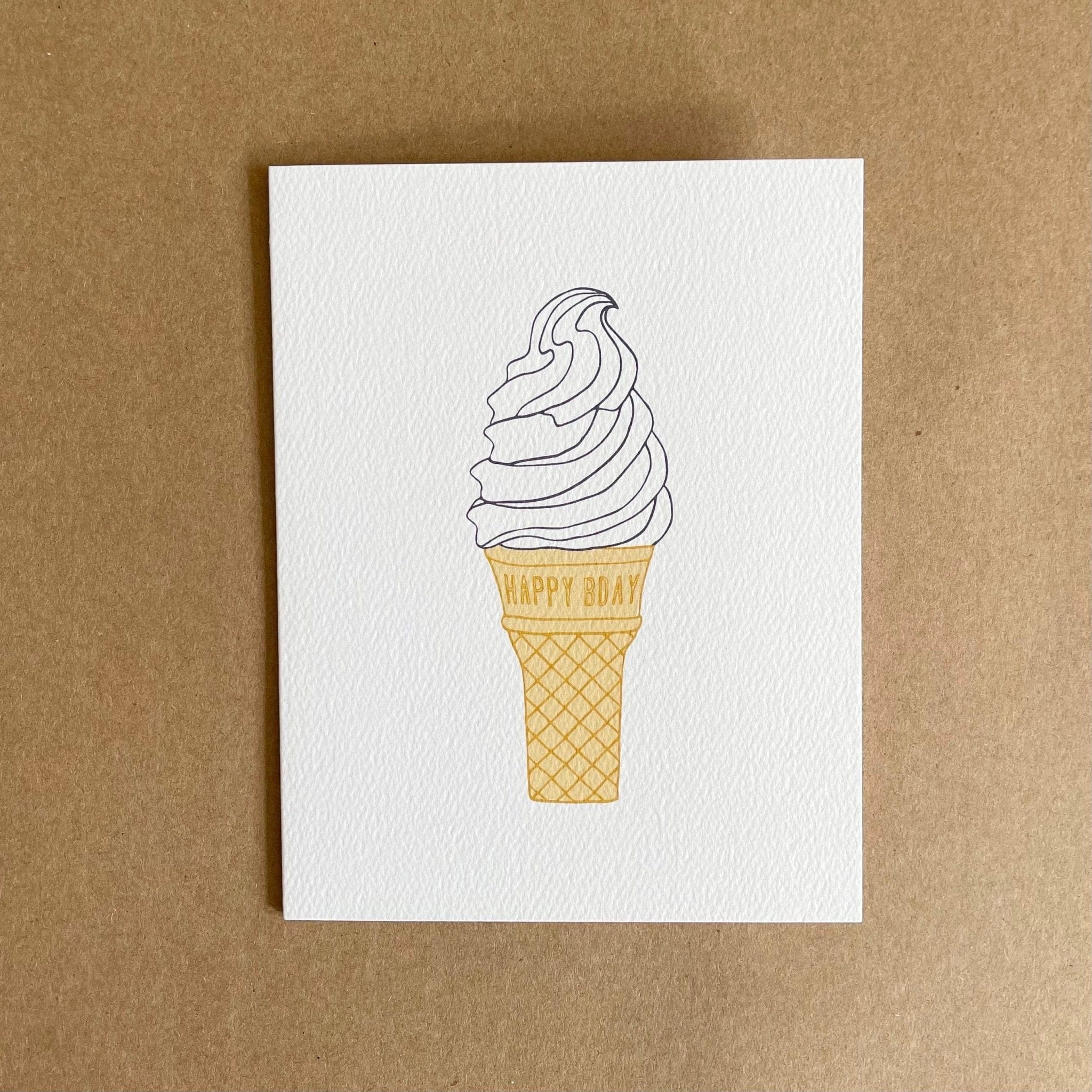 Ice Cream Cone Birthday Card - +COOP