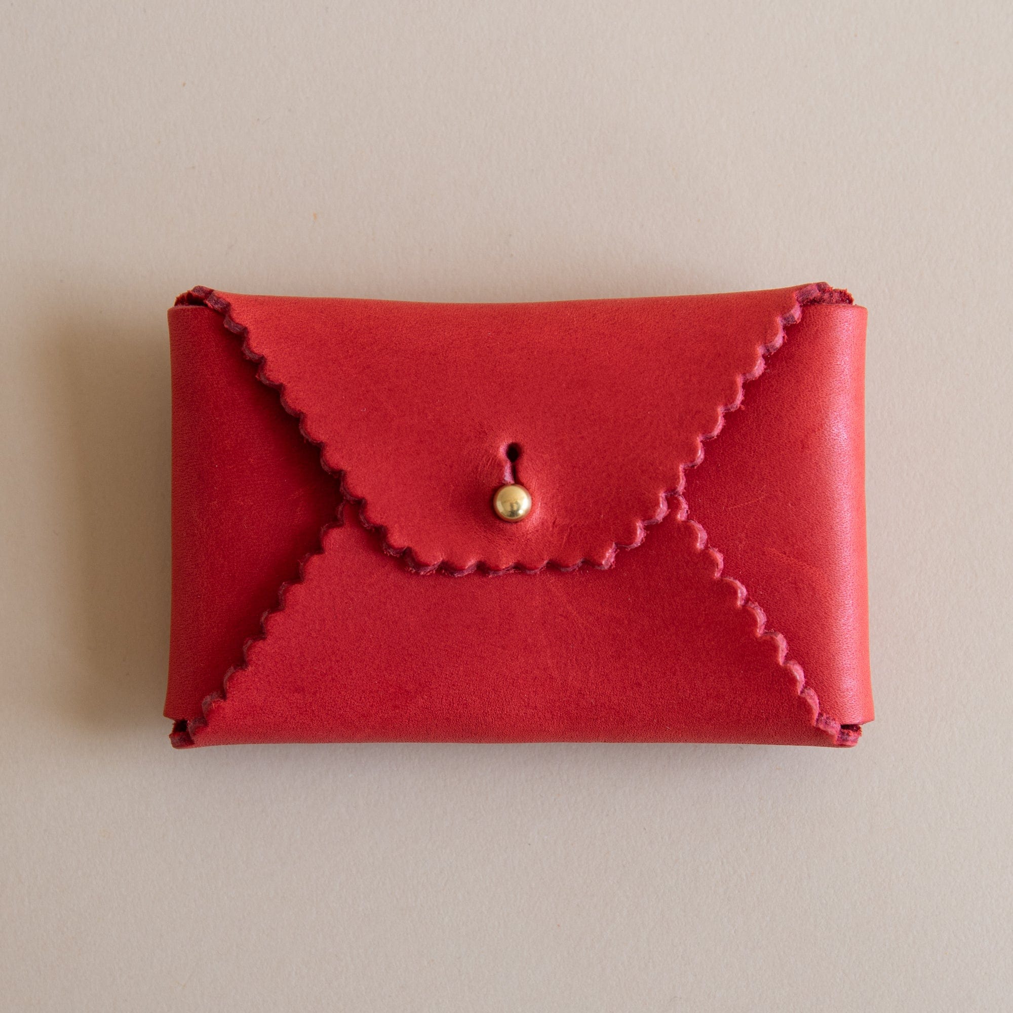 immodest cotton Wallets Scallop Wallet in Cherry and Ink