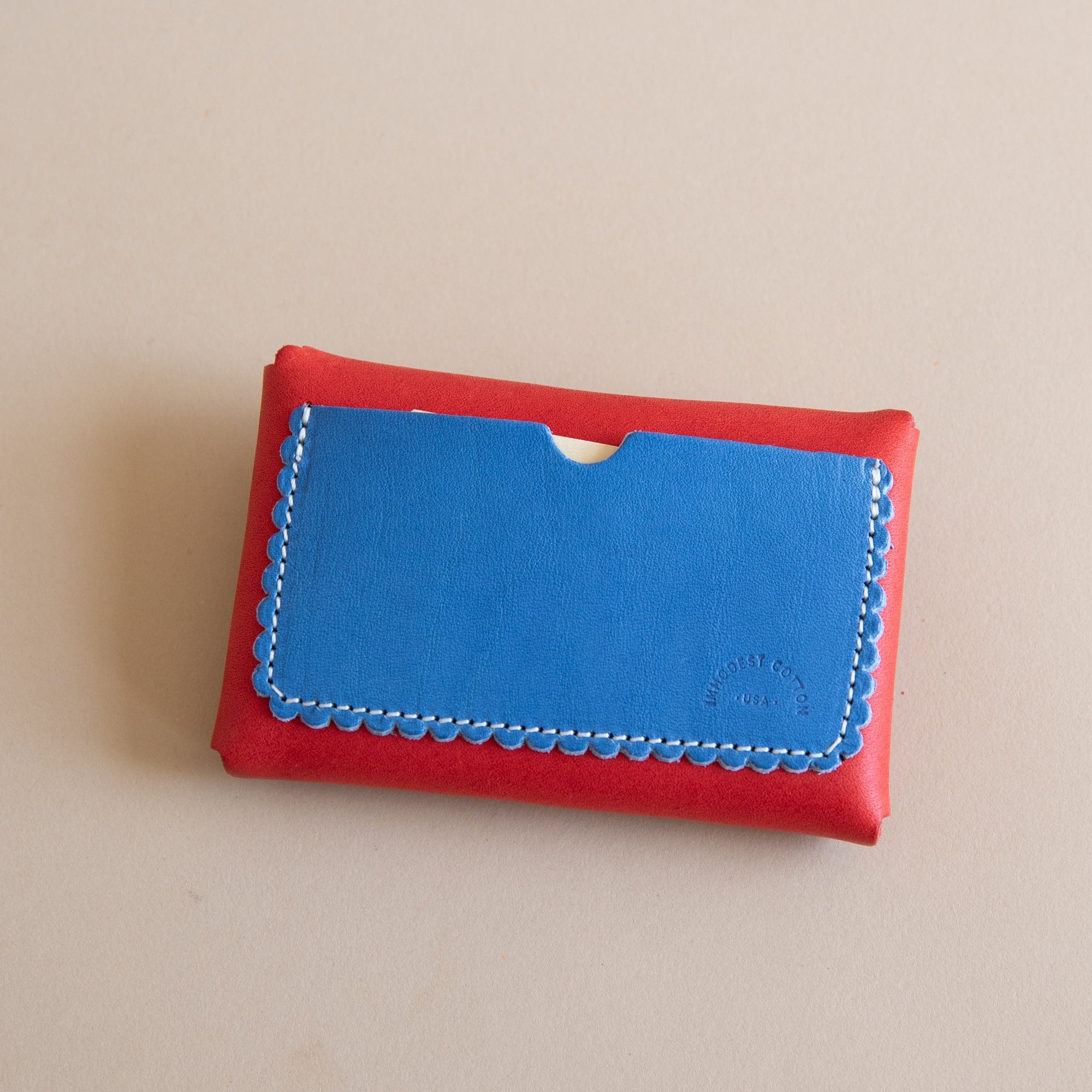 immodest cotton Wallets Scallop Wallet in Cherry and Ink