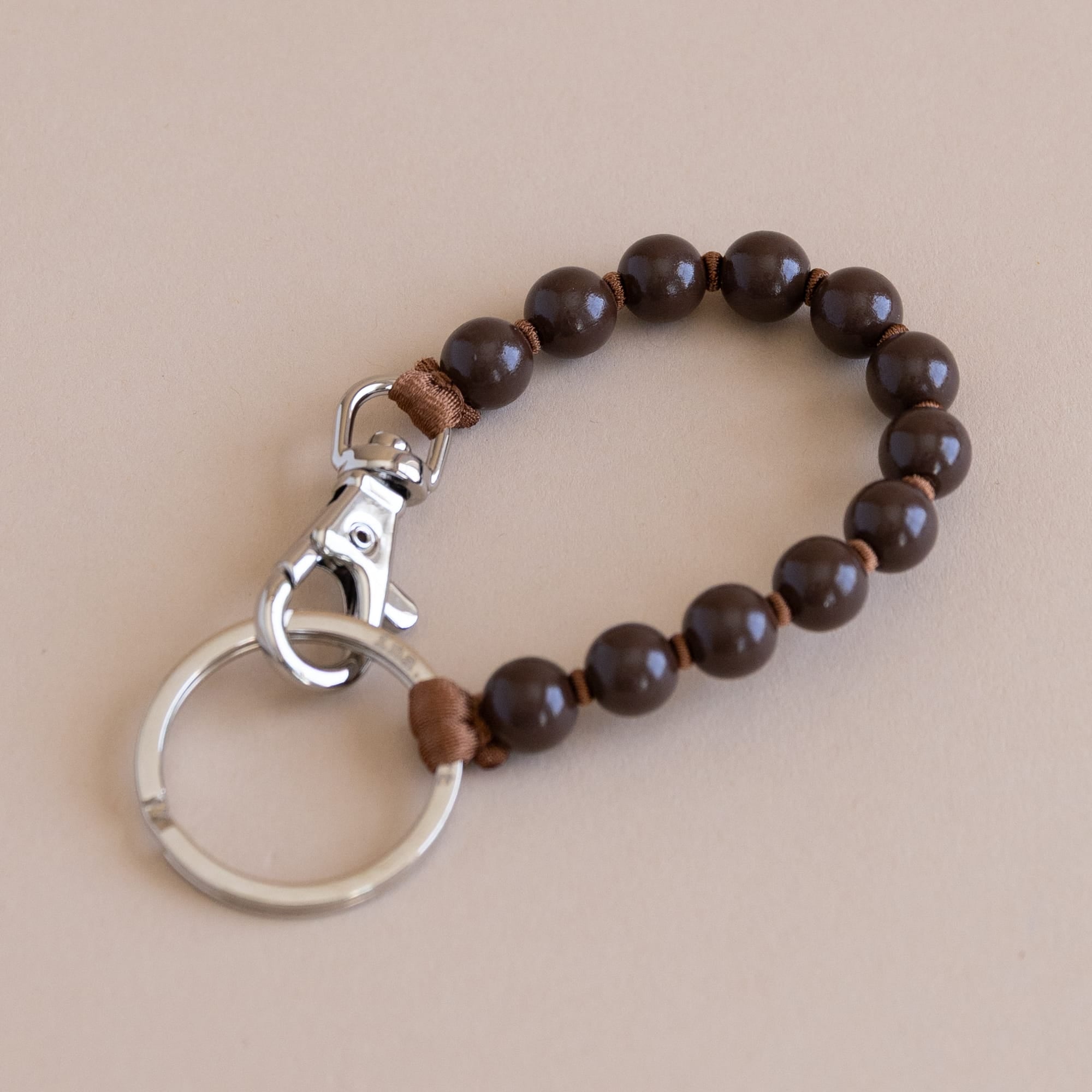 Ina Seifart Keychains Brown Short Beaded Keyholder