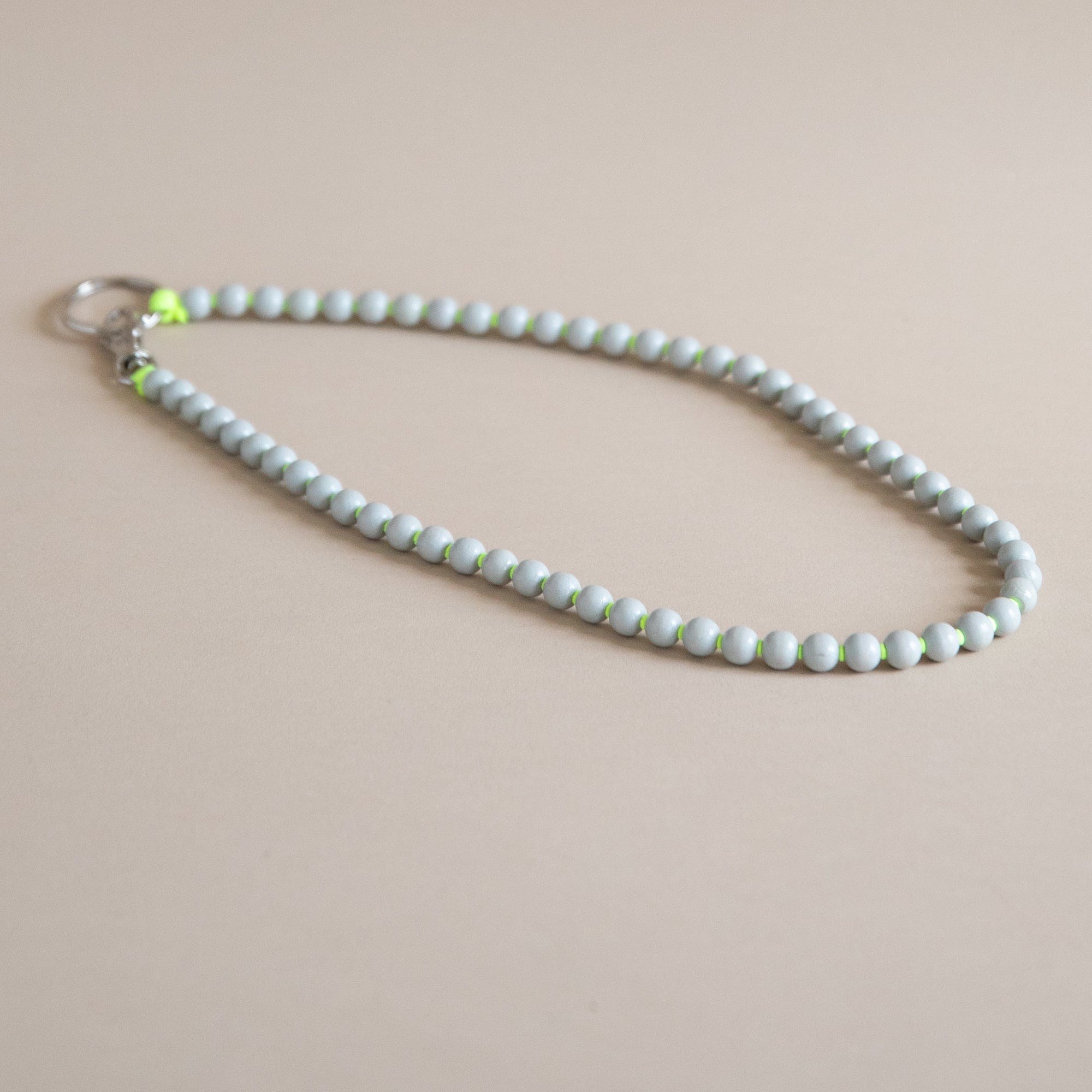 Ina Seifart Keychains Light Grey/Neon Yellow Long Beaded Keyholder